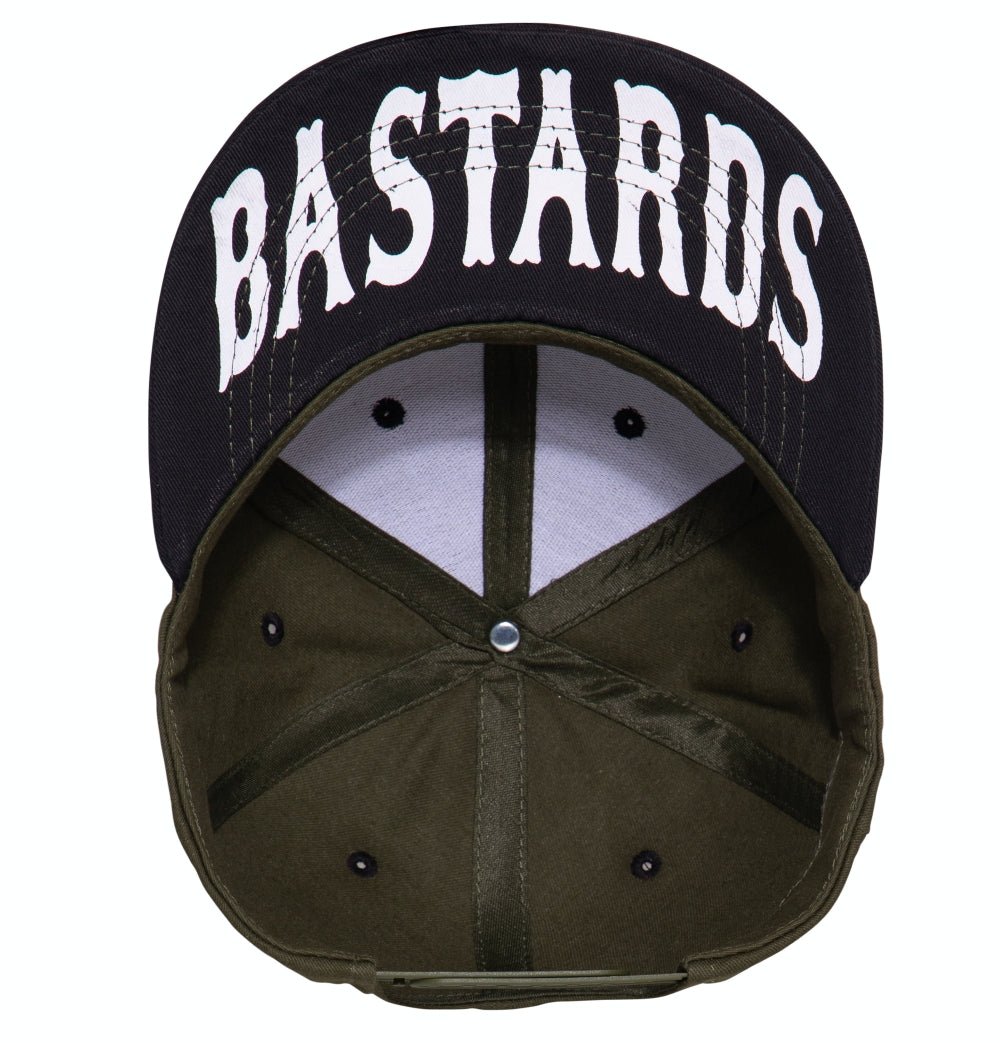 Snapback Cap mit Frontstickerei und Print auf der Schirmunterseite «Hardcore» Snapback Cap von King Kerosin