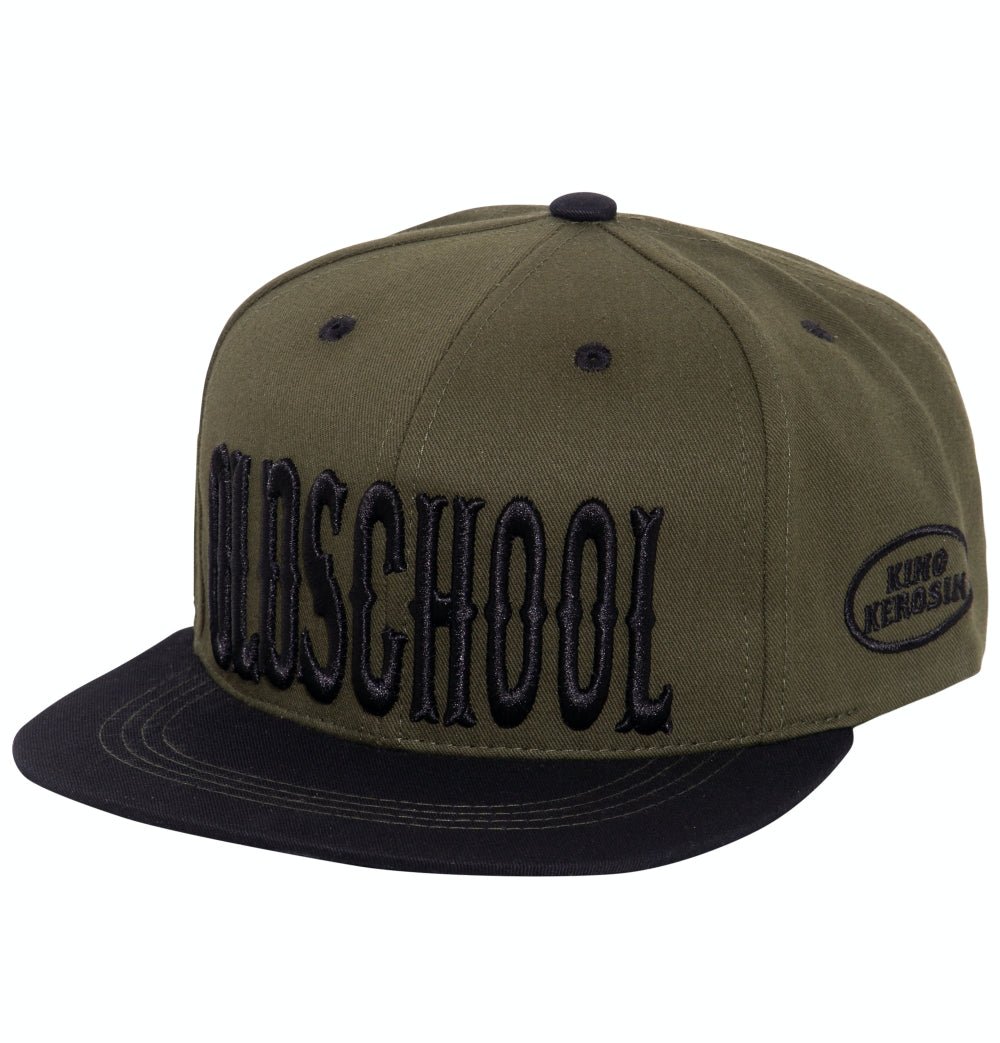 Snapback Cap mit Frontstickerei und Print auf der Schirmunterseite «Oldschool» Snapback Cap von King Kerosin