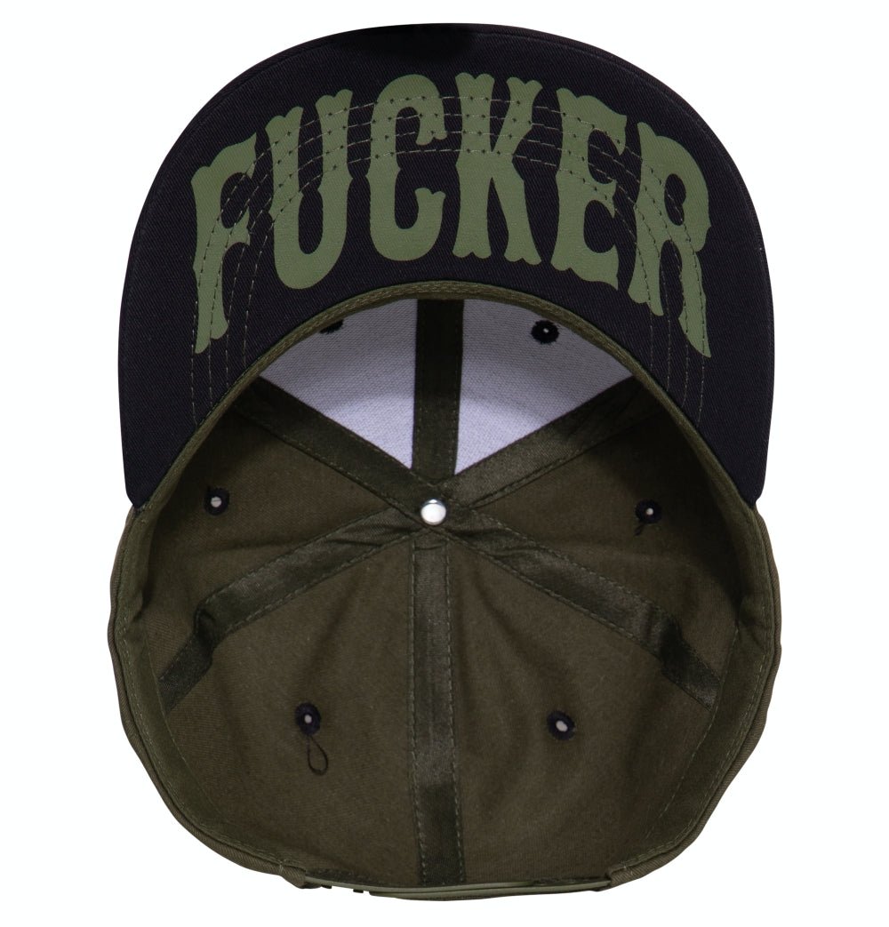 Snapback Cap mit Frontstickerei und Print auf der Schirmunterseite «Oldschool» Snapback Cap von King Kerosin