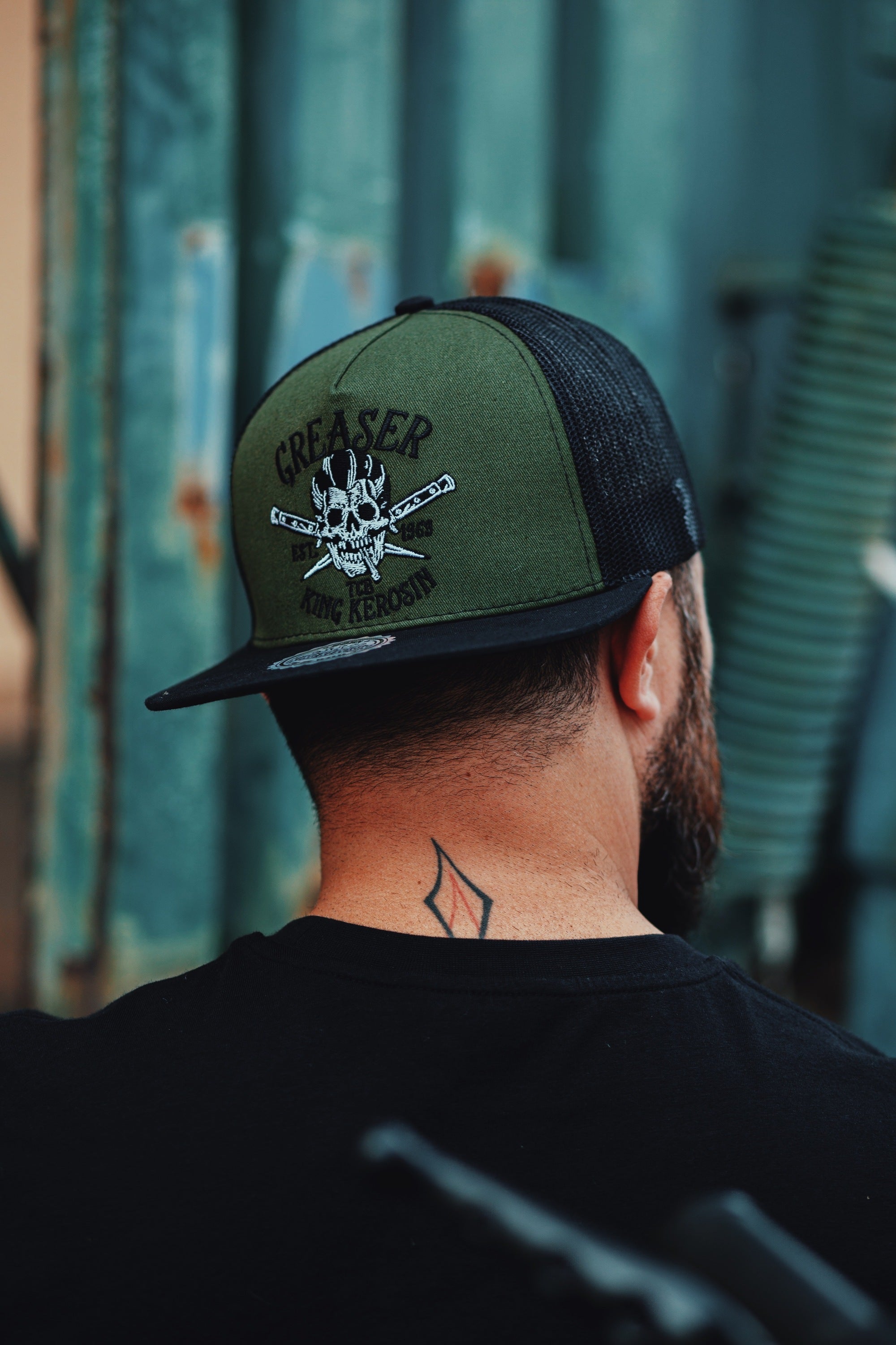 Snapback Cap mit Netzeinsatz «Greaser» Snapback Cap von King Kerosin