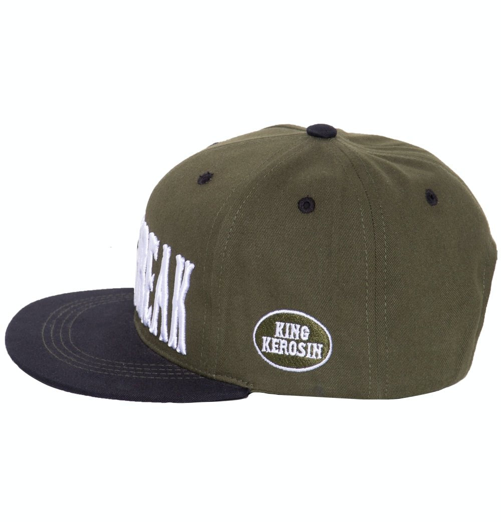 Snapback Cap mit Print auf der Schirmunterseite und Stickerei in der Front «Speedfreak» Snapback Cap von King Kerosin
