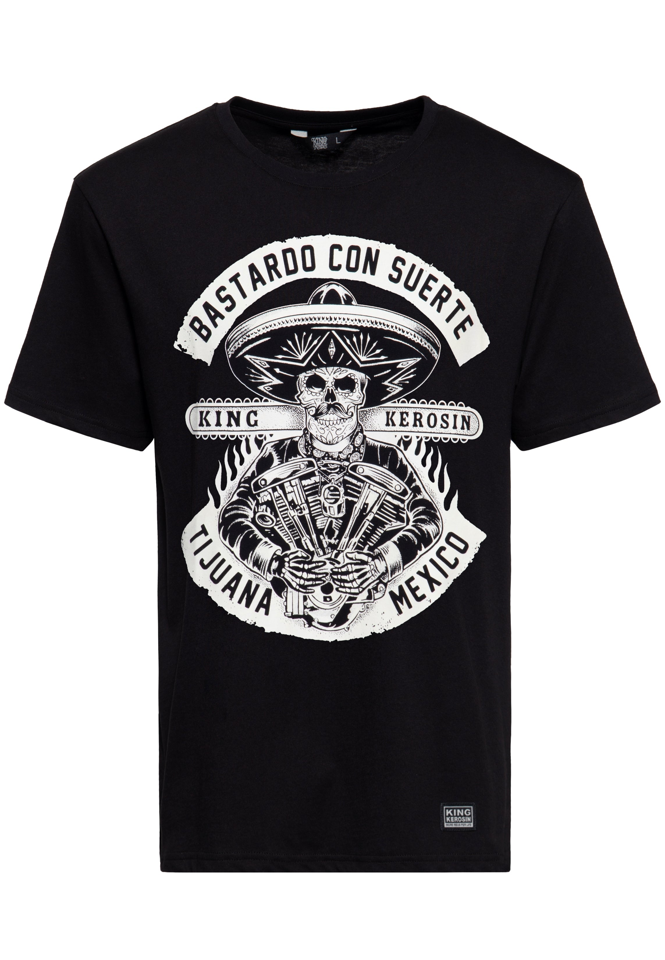 T-Shirt 'Bastardo Con Suerte' in Schwarz T-Shirts von King Kerosin