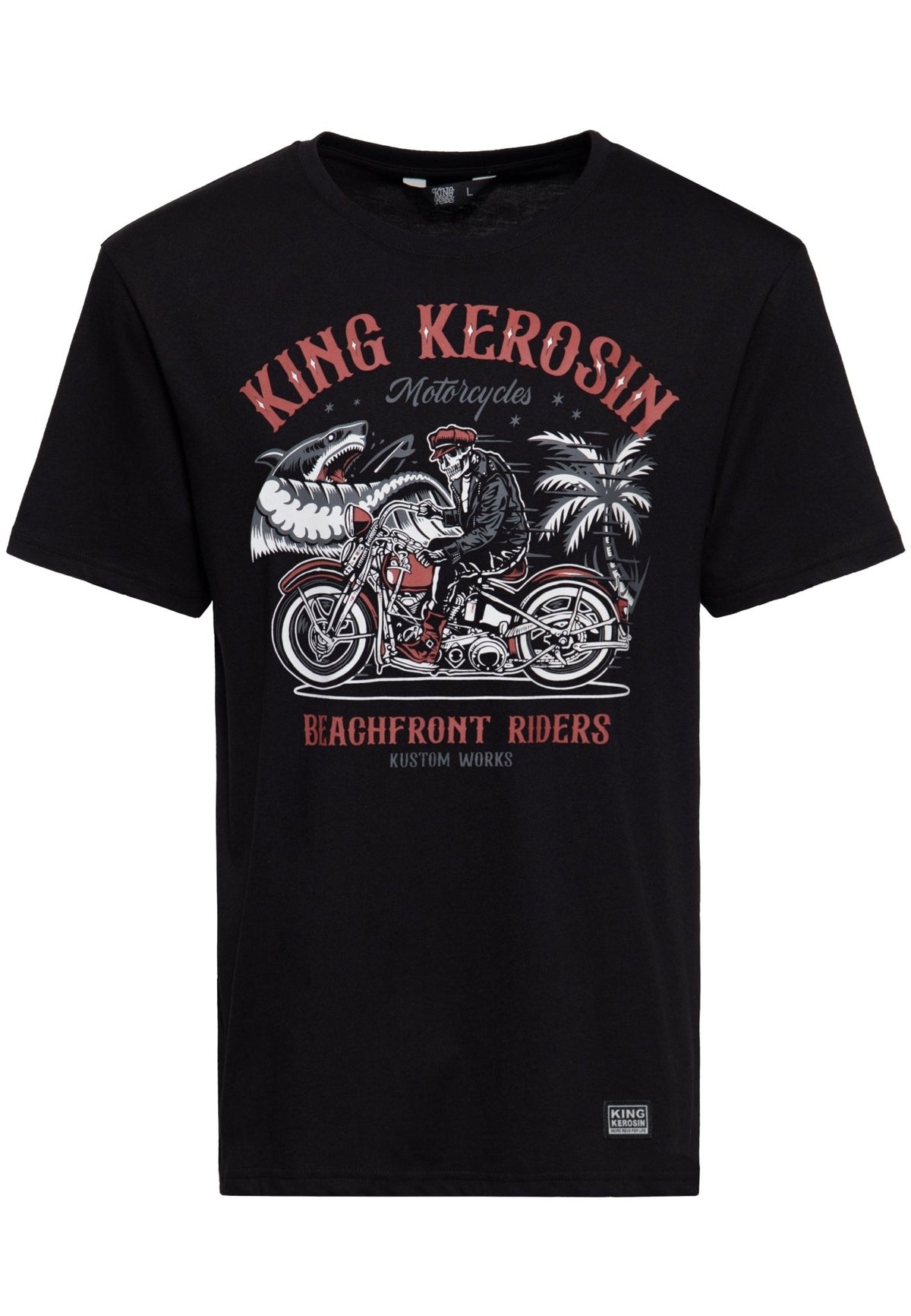 T-Shirt 'Beachfront riders' in Schwarz – T-Shirts von King Kerosin - Ansicht 1