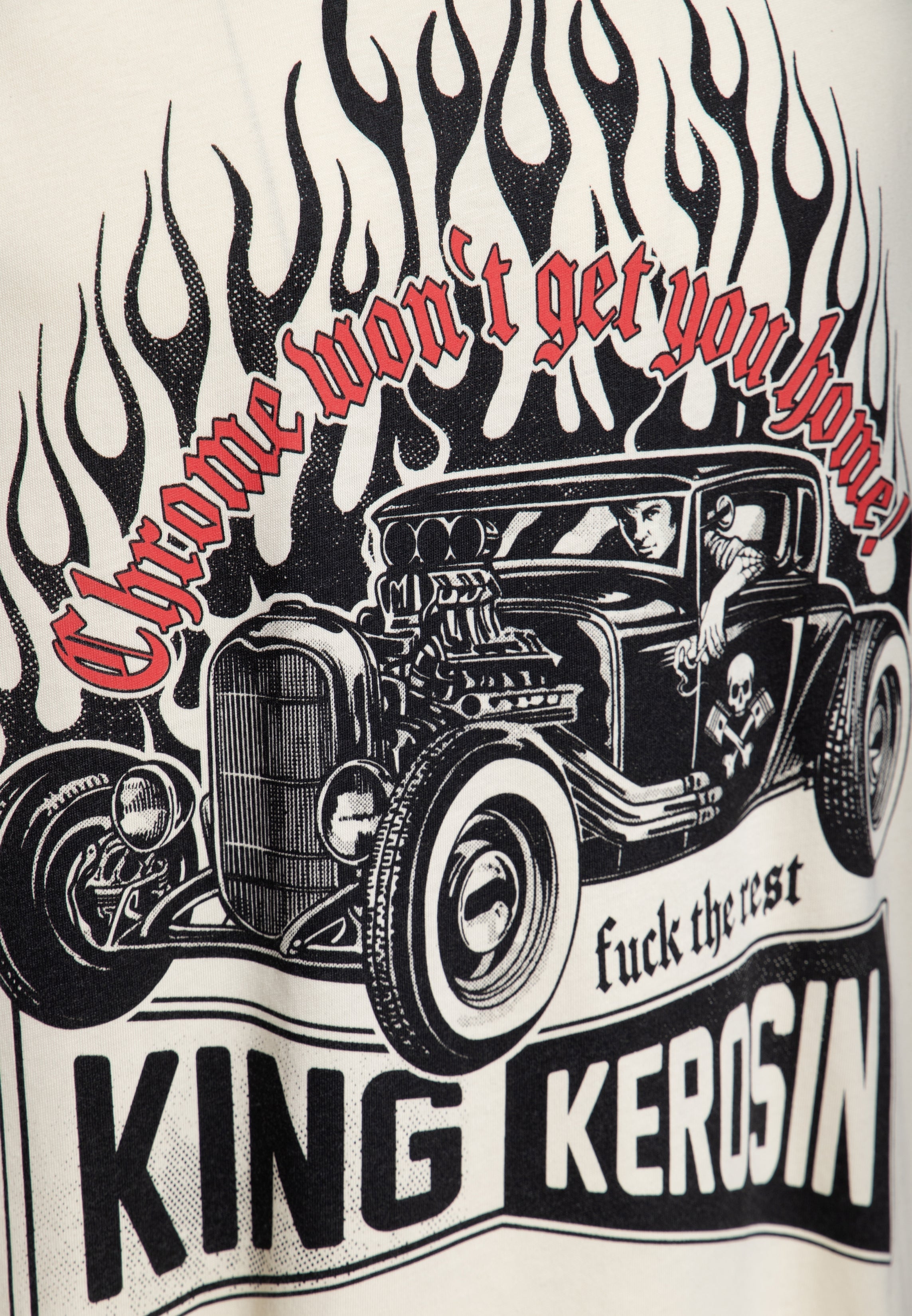 T-Shirt 'Chrome Won't Get You Home' in Offwhite T-Shirts von King Kerosin