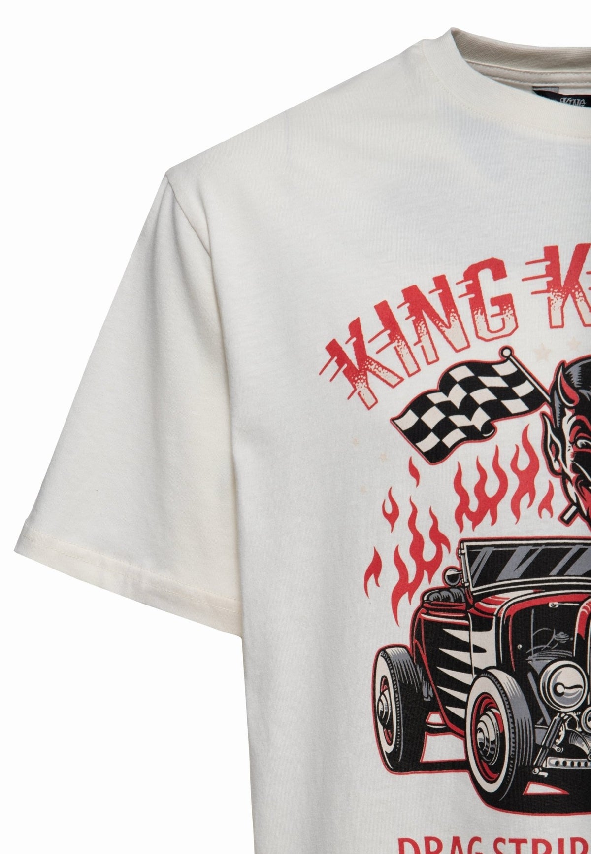 T-Shirt 'Dragstrip' in Offwhite – T-Shirts von King Kerosin - Ansicht 3