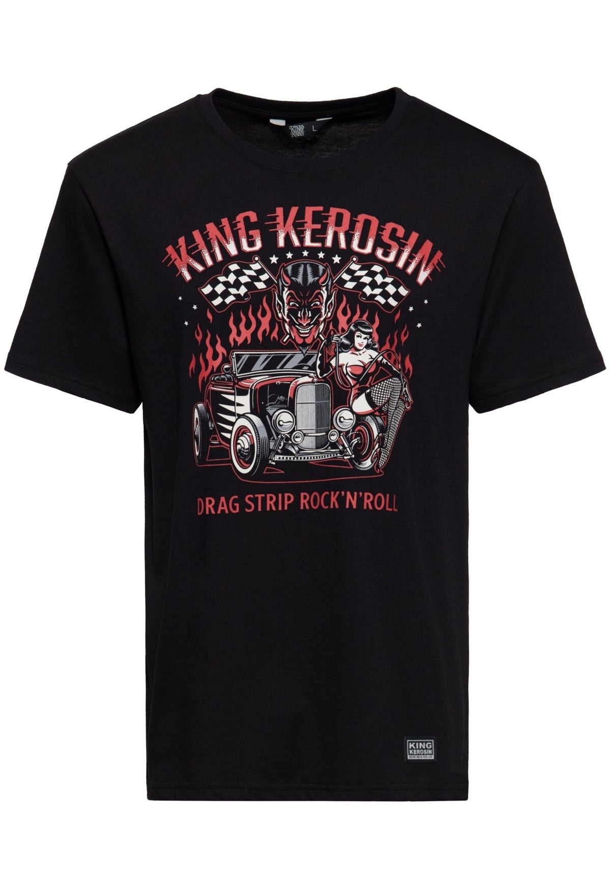 T-Shirt 'Dragstrip' in Schwarz – T-Shirts von King Kerosin - Ansicht 1