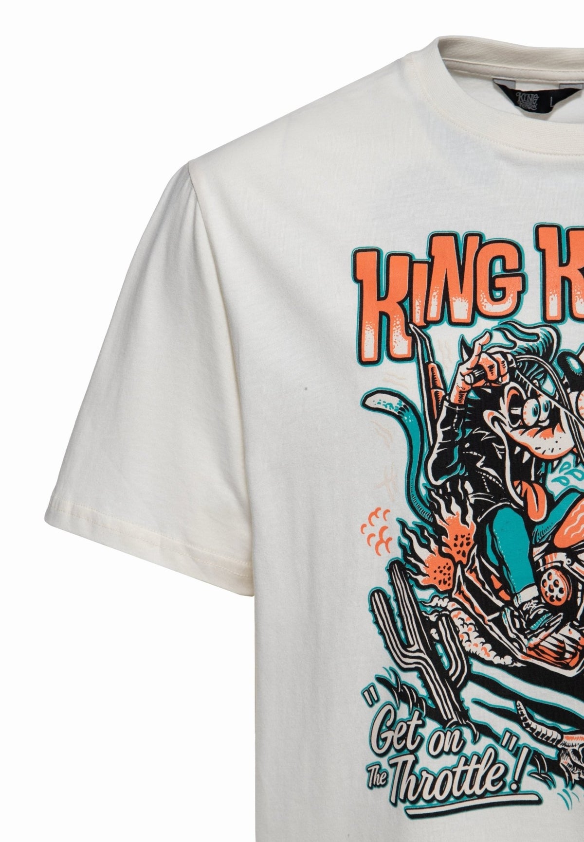 T-Shirt 'Get on the Throttle' in Offwhite – T-Shirts von King Kerosin - Ansicht 3