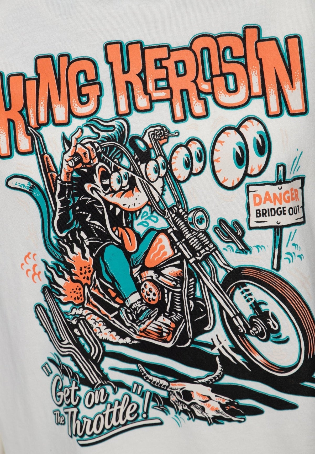 T-Shirt 'Get on the Throttle' in Offwhite – T-Shirts von King Kerosin - Ansicht 4