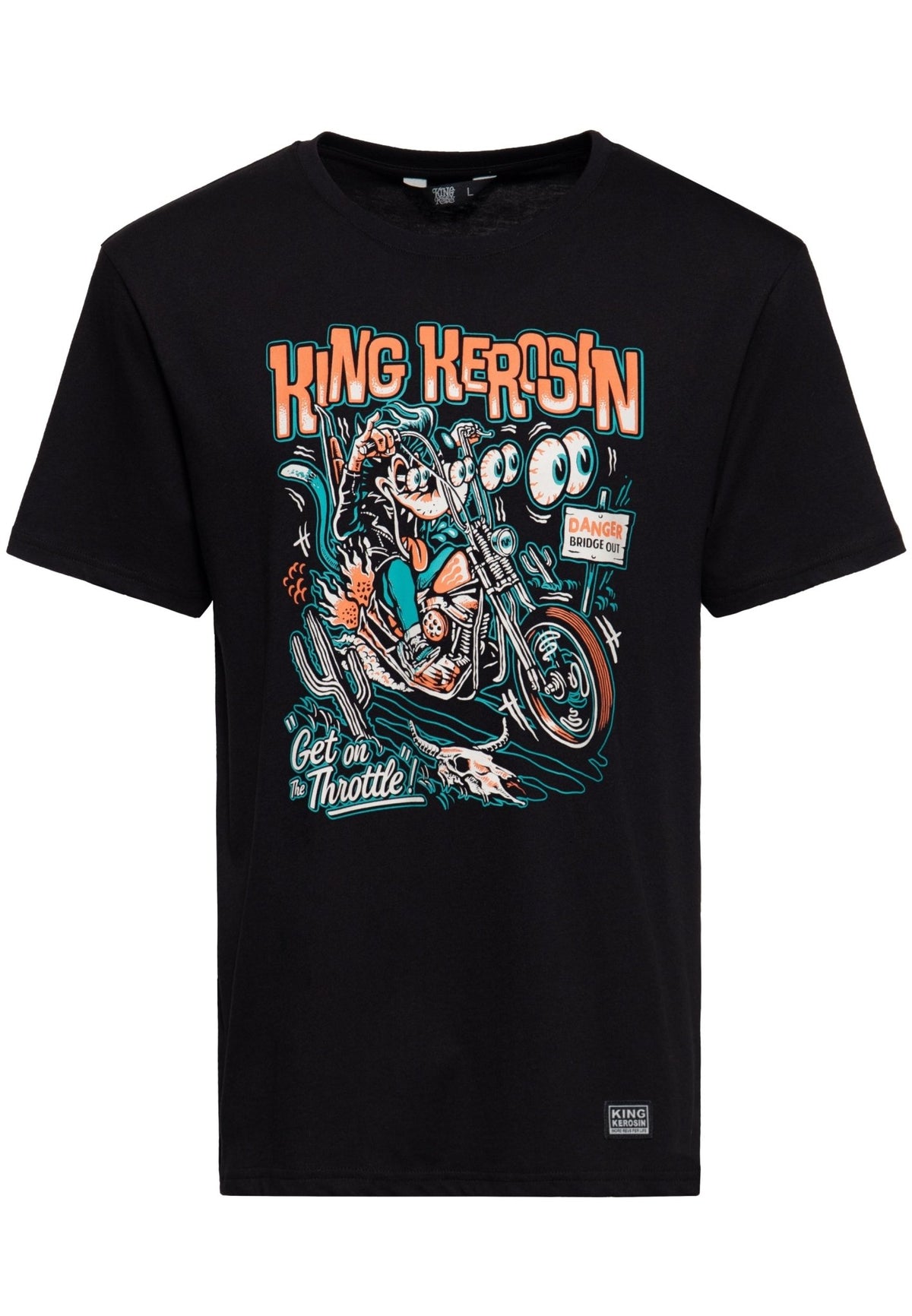 T-Shirt 'Get on the Throttle' in Schwarz – T-Shirts von King Kerosin - Ansicht 1