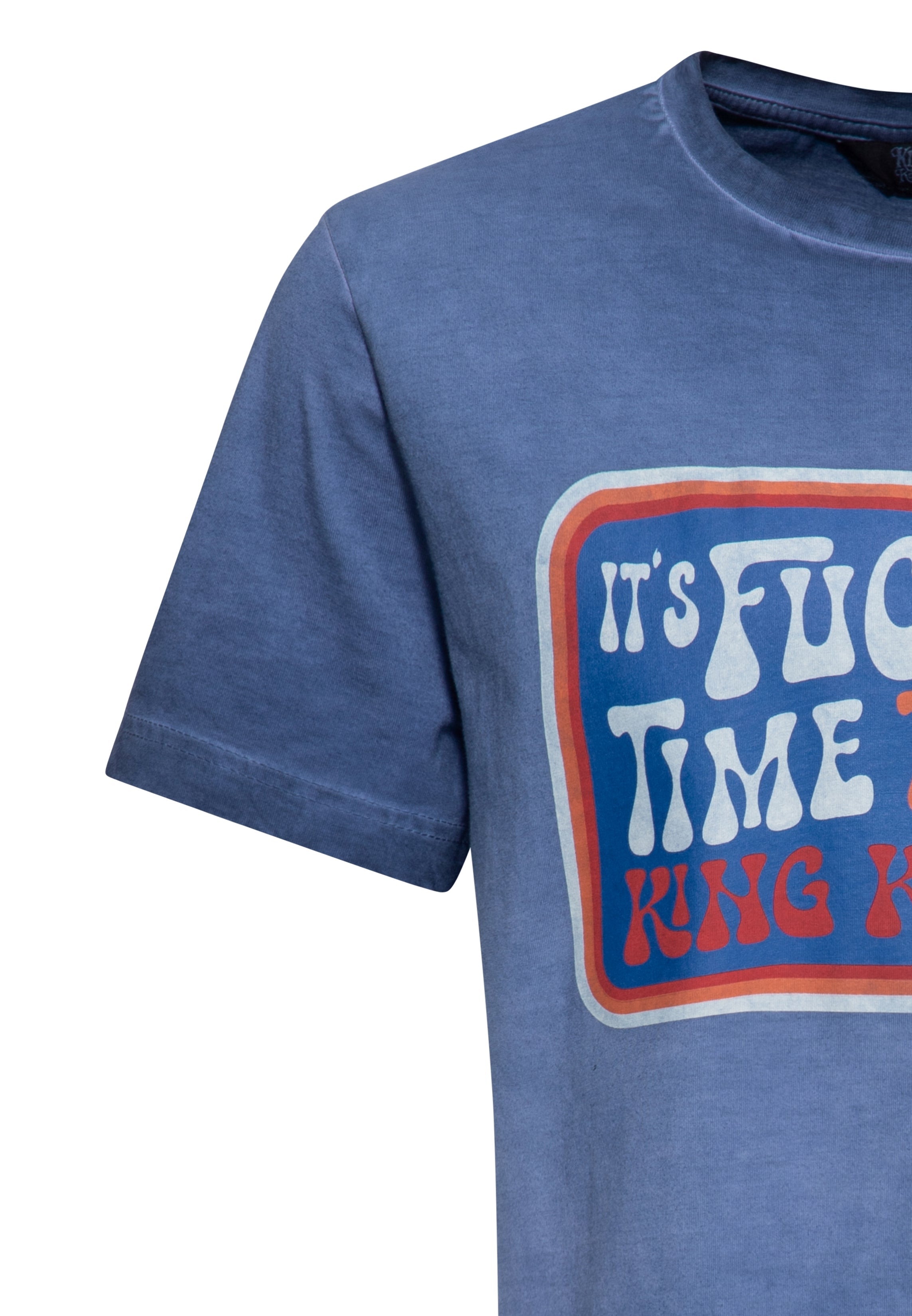T-Shirt 'It's Fucking Time To Ride' in Blau T-Shirts von King Kerosin