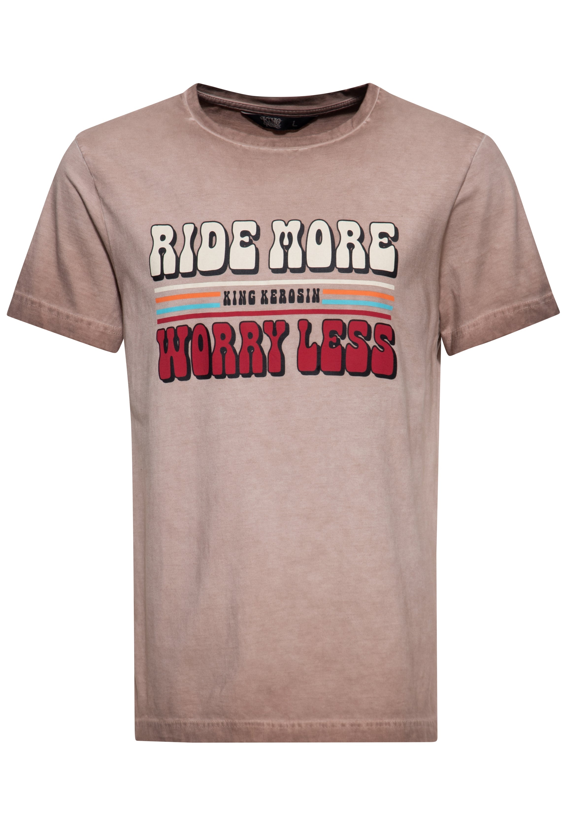 T-Shirt 'Ride More Worry Less' in Hellbraun T-Shirts von King Kerosin