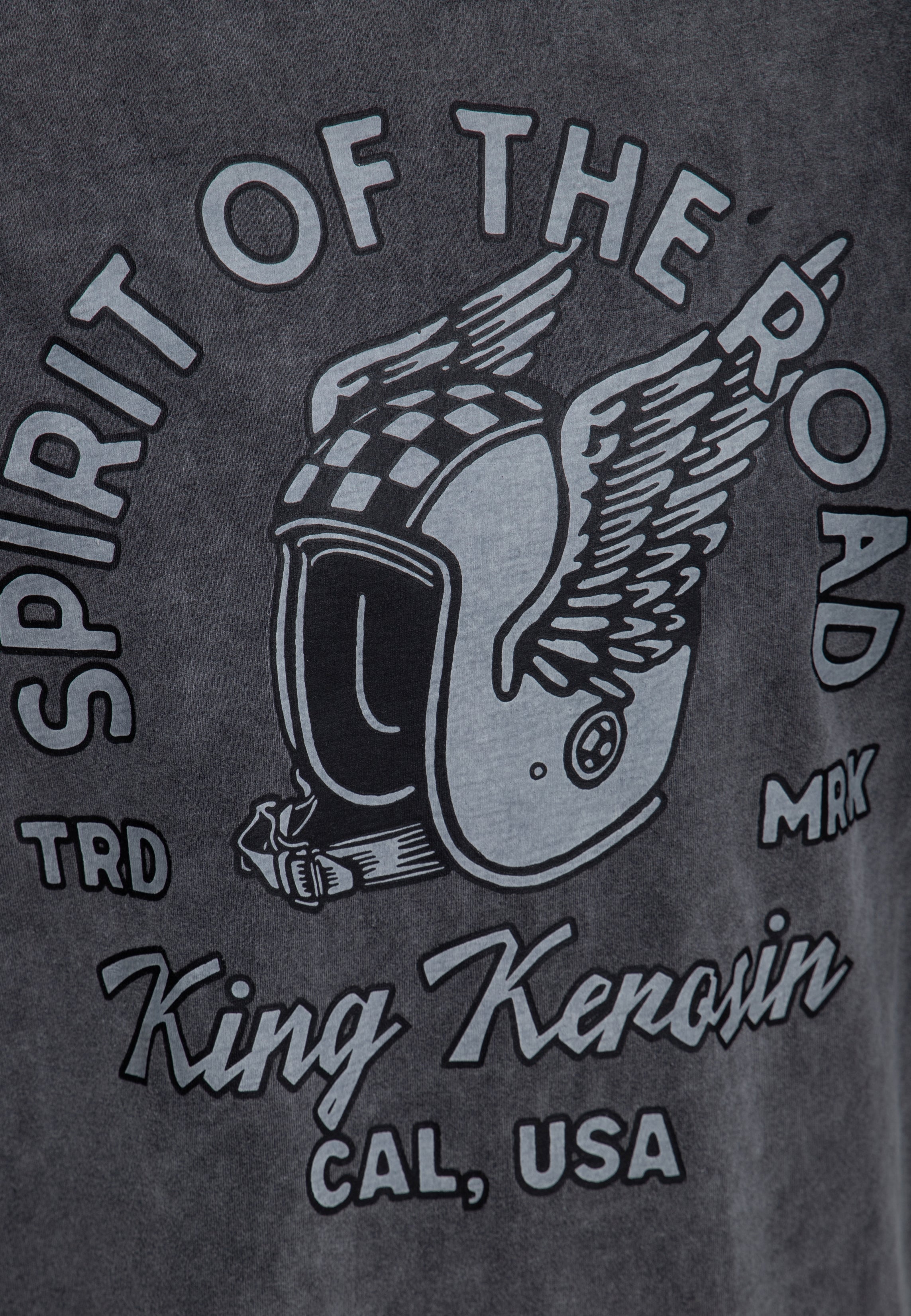 T-Shirt 'Spirit Of The Road' in Grau T-Shirts von King Kerosin