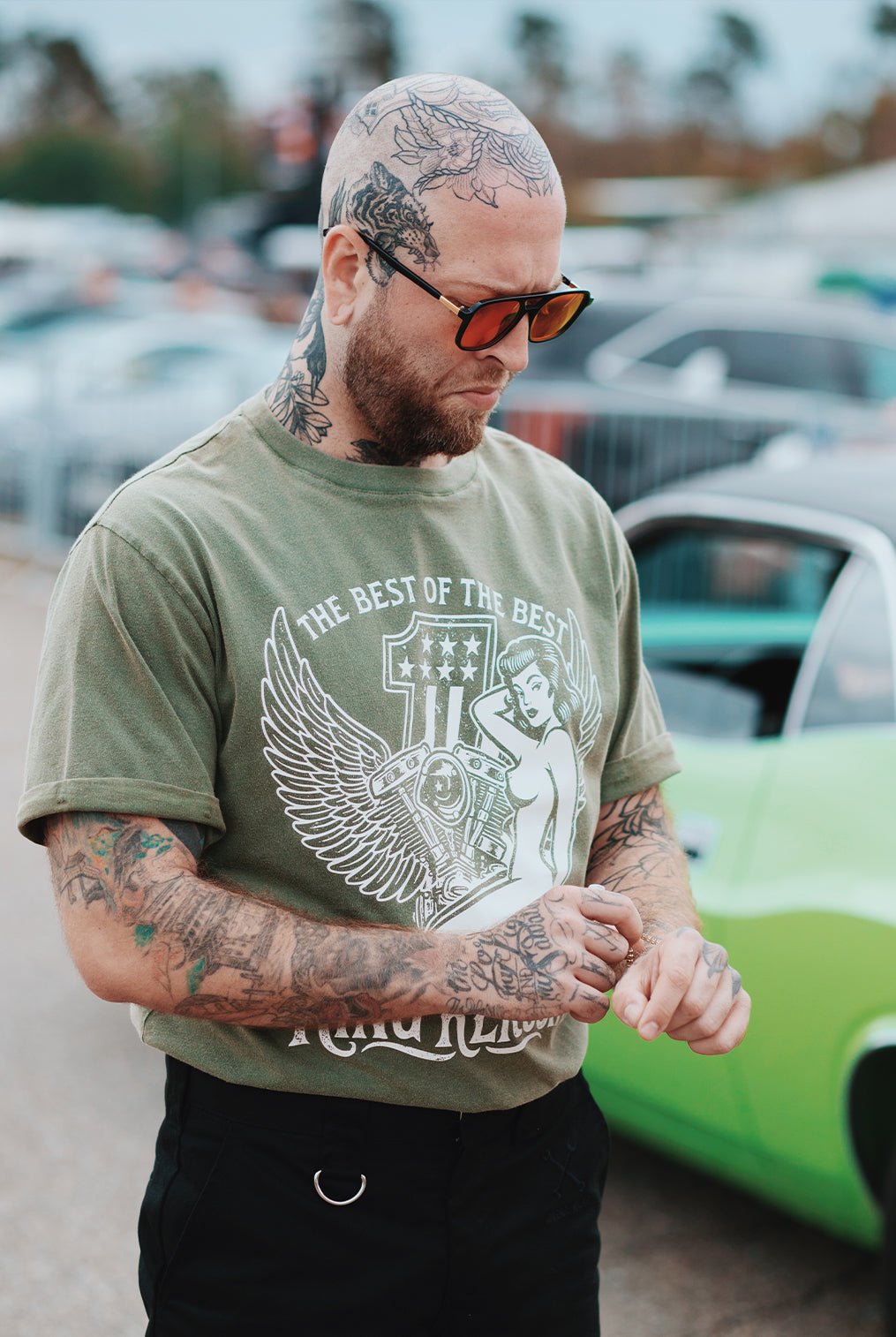T-Shirt 'The Best of the Best' in Olivgrün – T-Shirts von King Kerosin - Ansicht 1