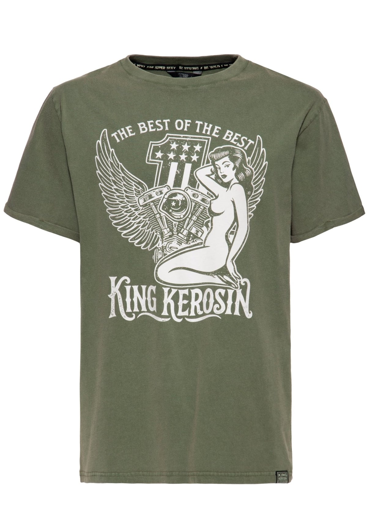 T-Shirt 'The Best of the Best' in Olivgrün – T-Shirts von King Kerosin - Ansicht 1