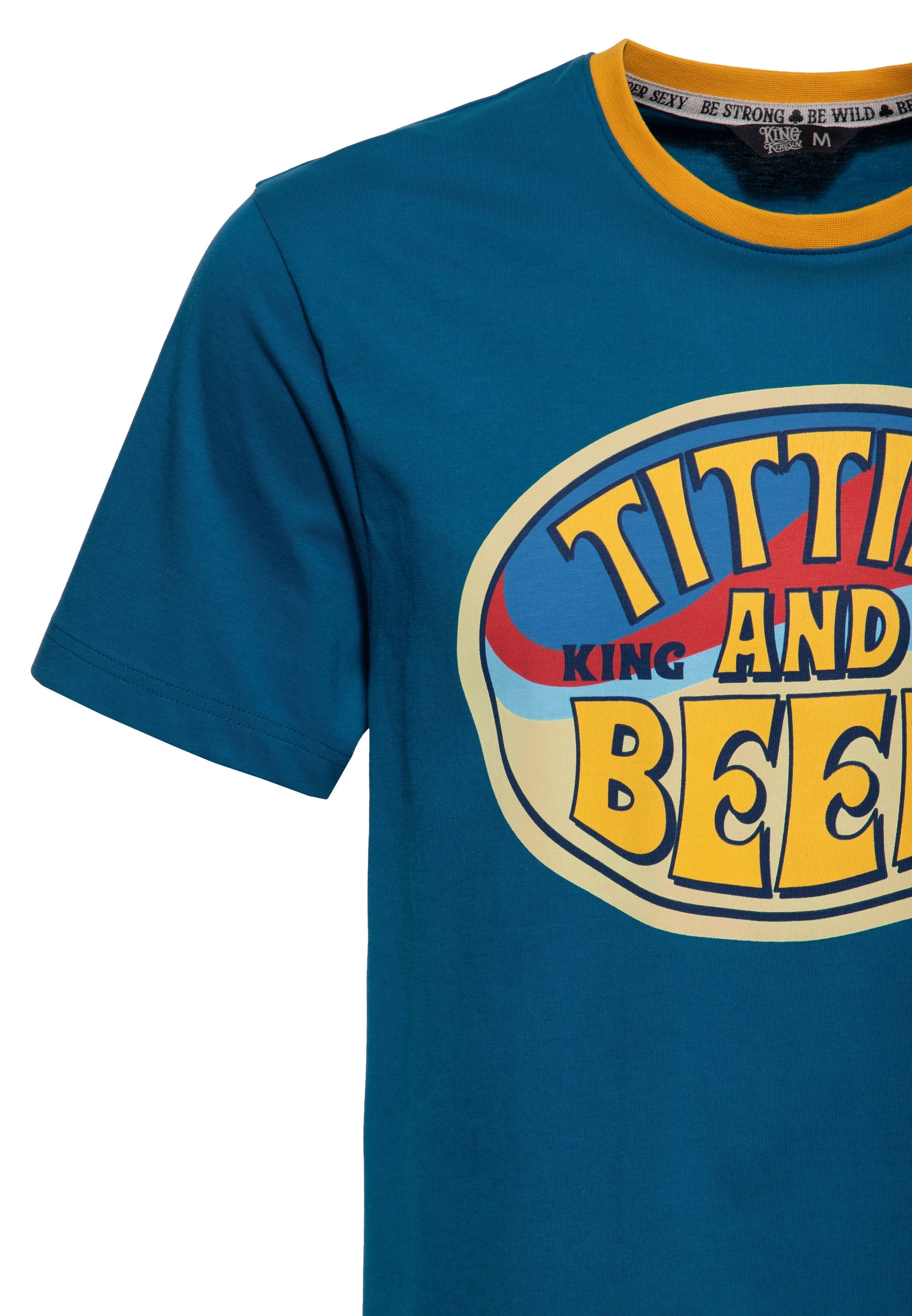 T-Shirt 'Titties & Beer' in Blau T-Shirts von King Kerosin