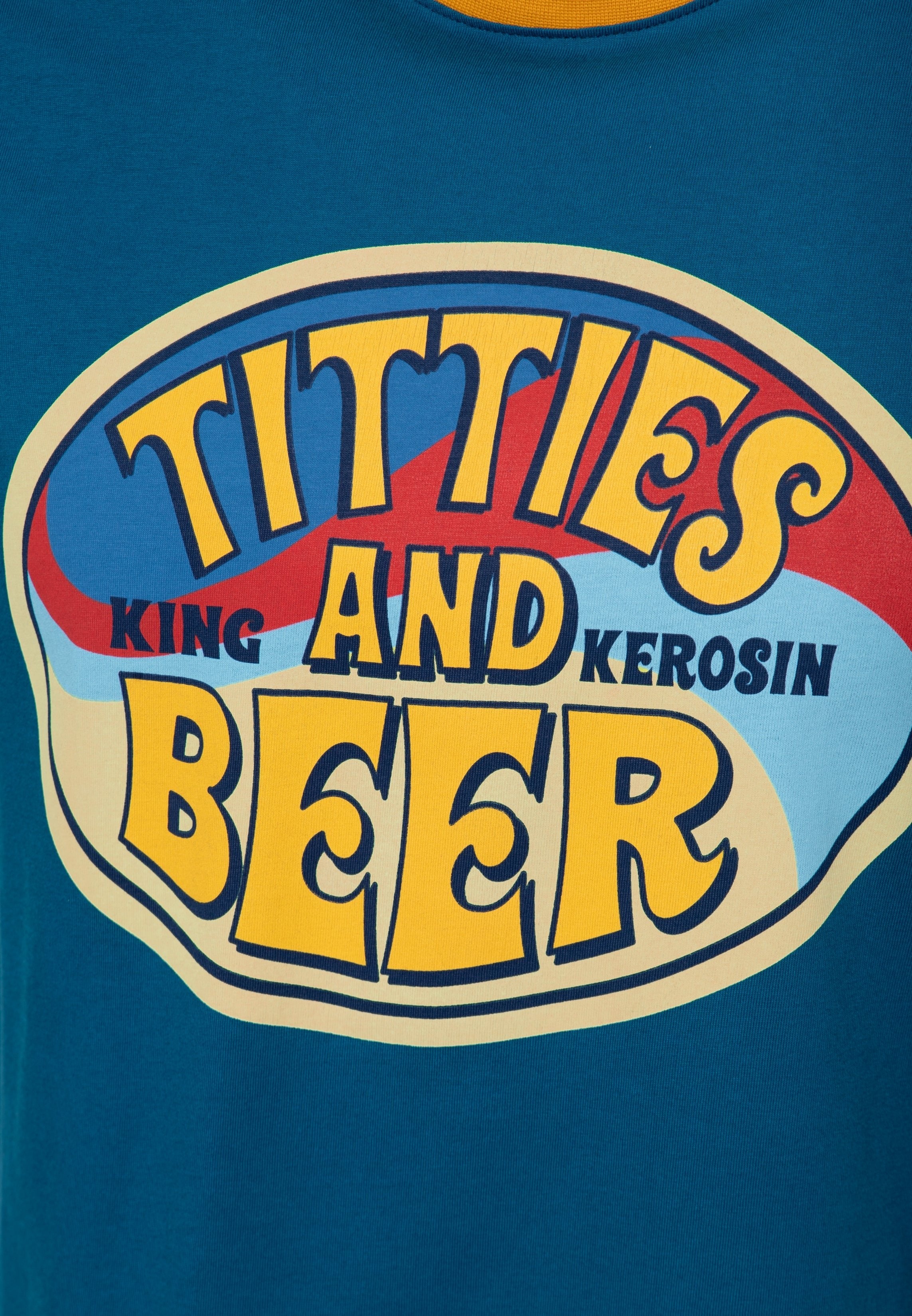 T-Shirt 'Titties & Beer' in Blau T-Shirts von King Kerosin