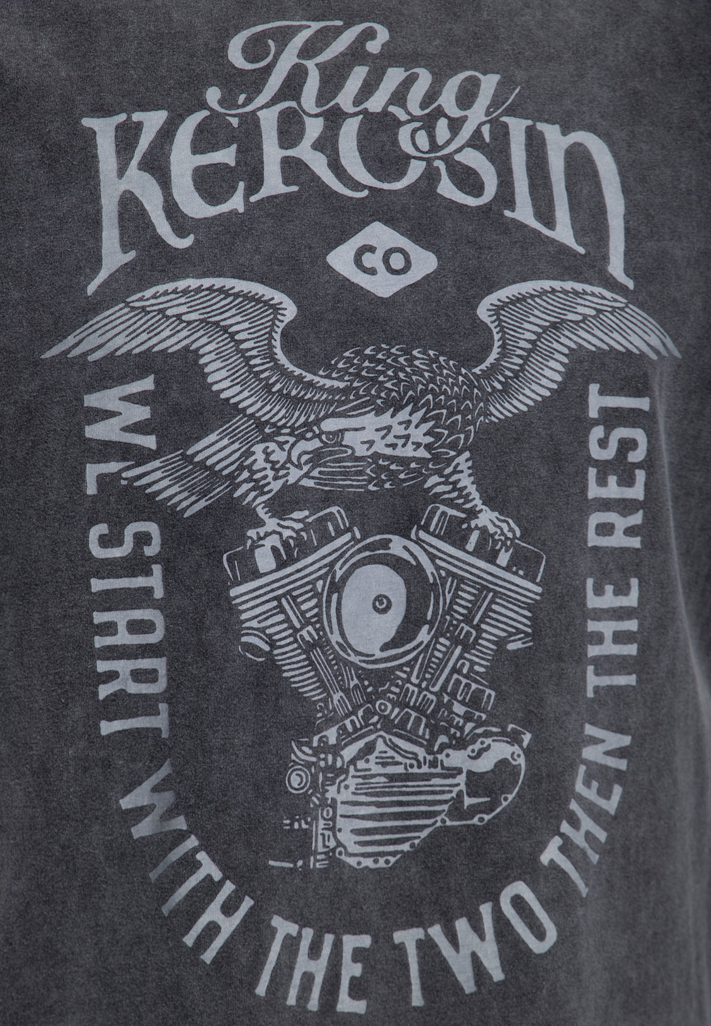 T-Shirt 'We start with the two, then the rest' in Grau T-Shirts von King Kerosin