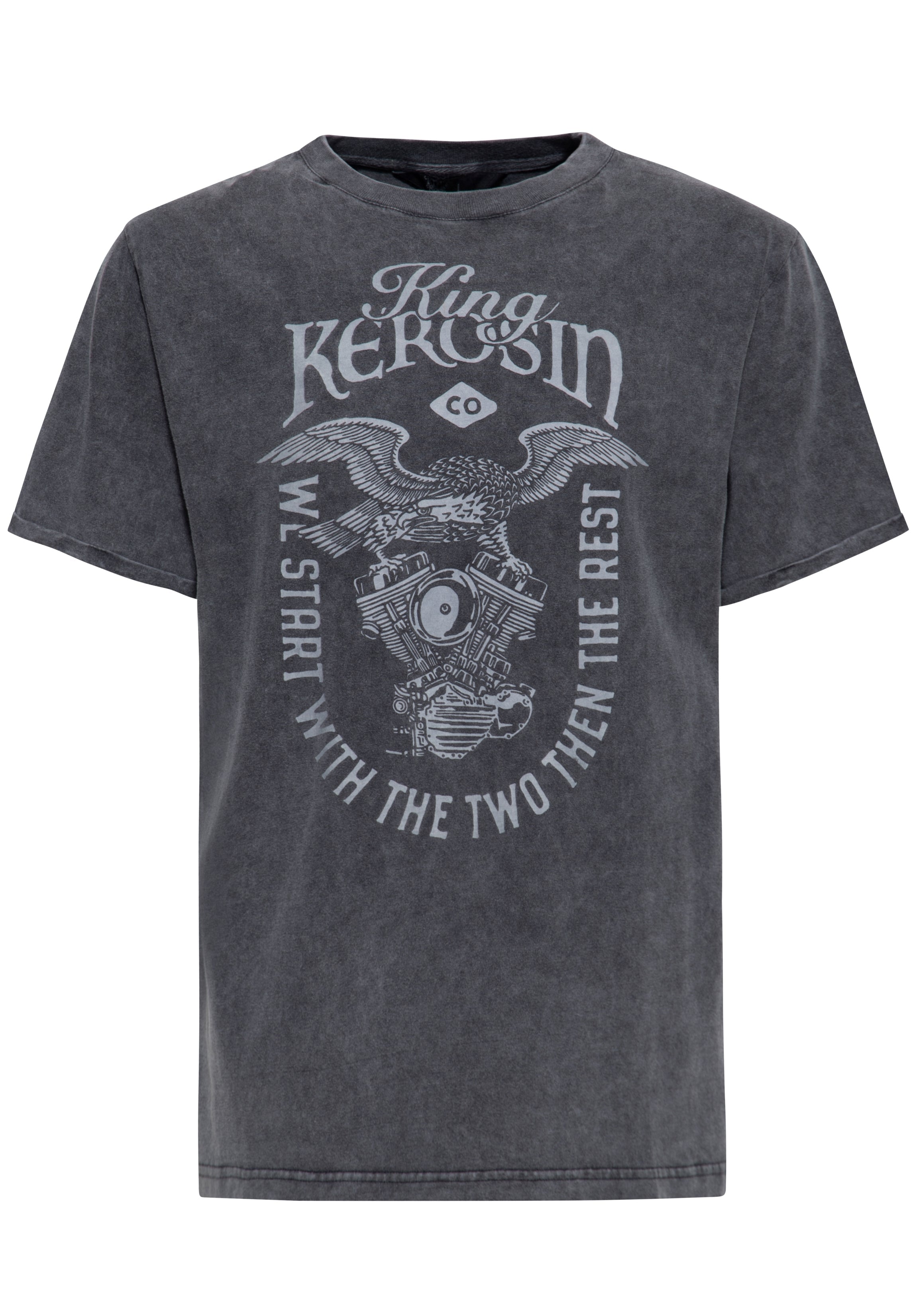 T-Shirt 'We start with the two, then the rest' in Grau T-Shirts von King Kerosin