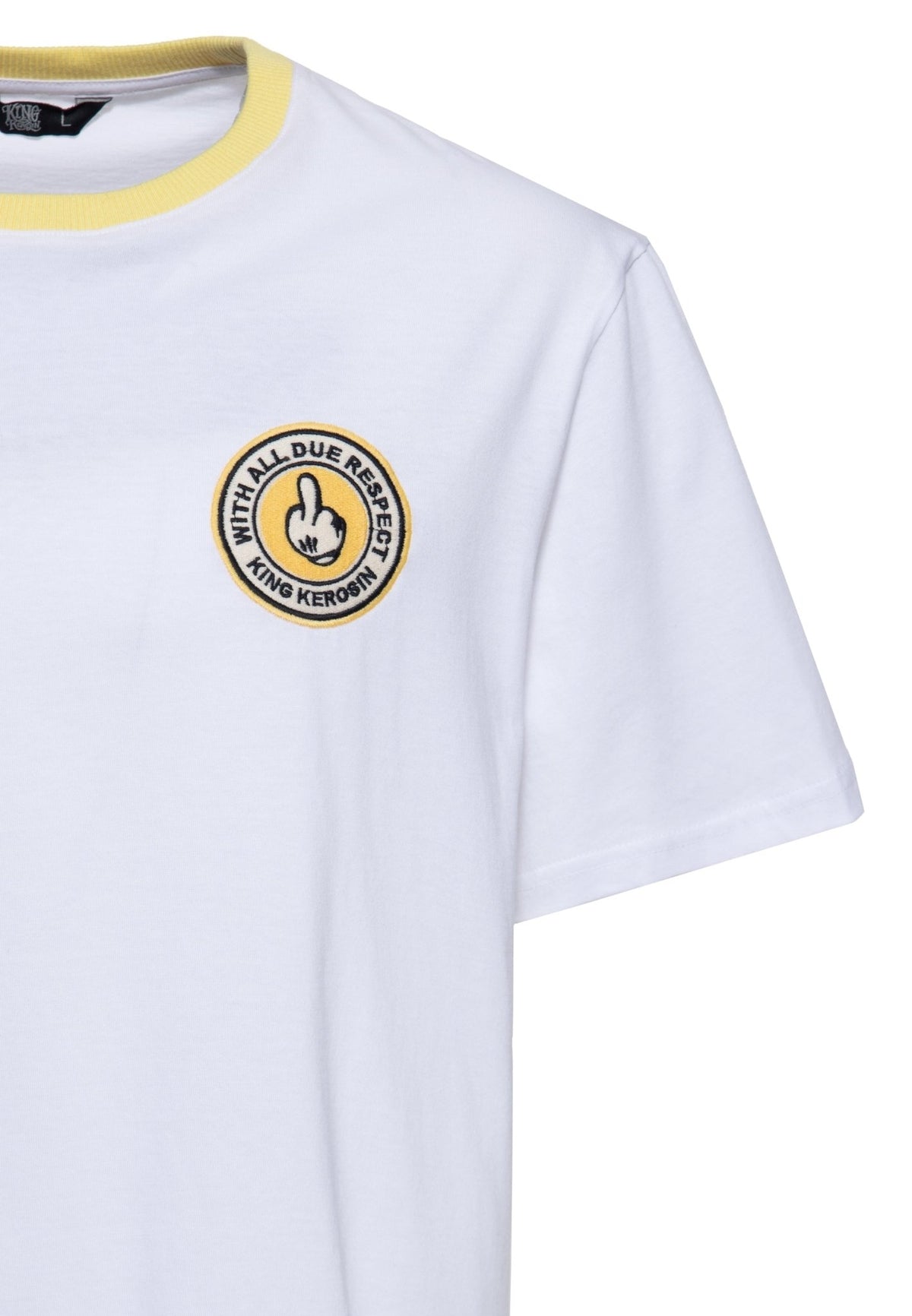 T-Shirt 'With all due respect' in Weiß – T-Shirts von King Kerosin - Ansicht 3