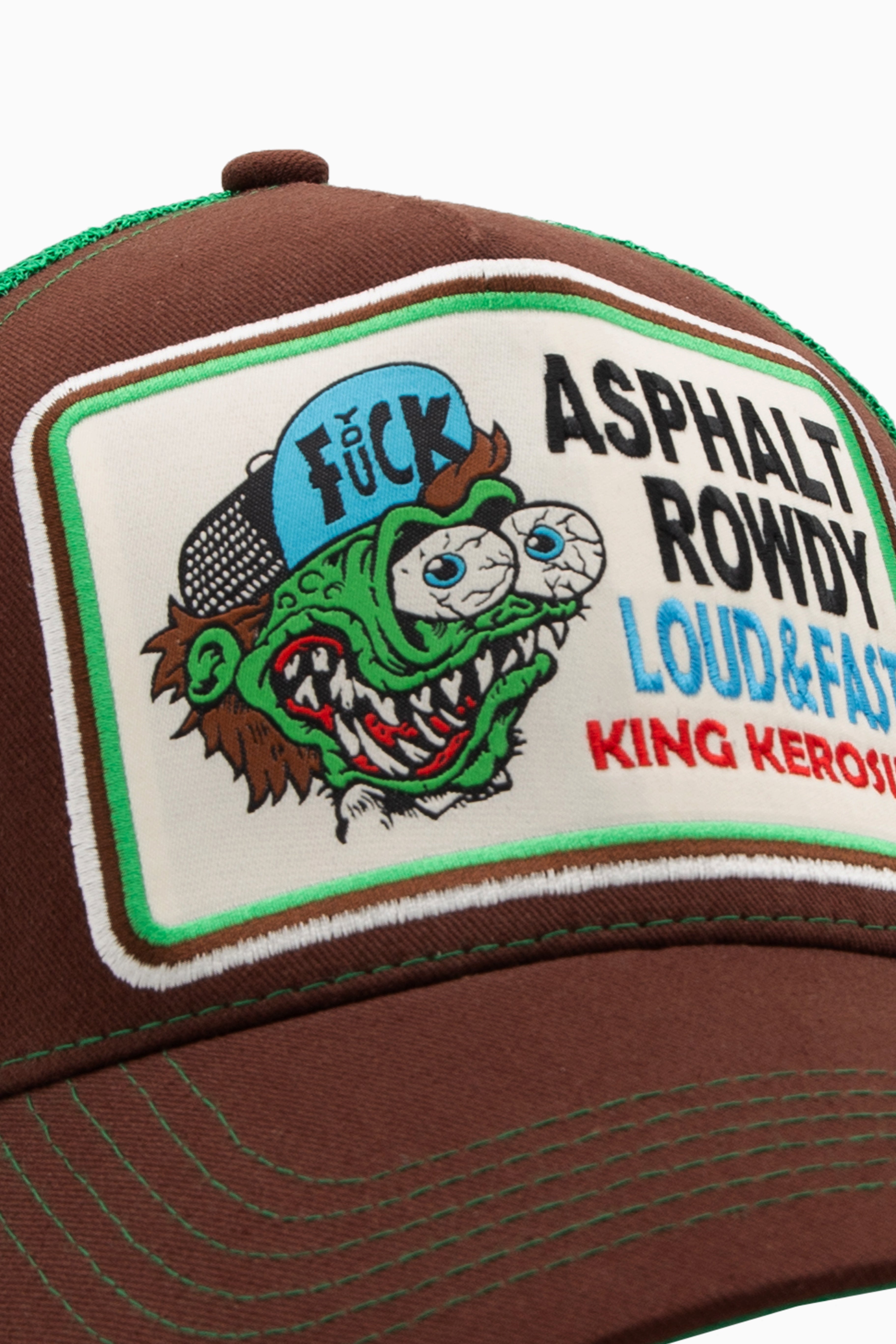 Trucker Cap 'Asphalt Rowdy' in Braun Trucker Cap von King Kerosin