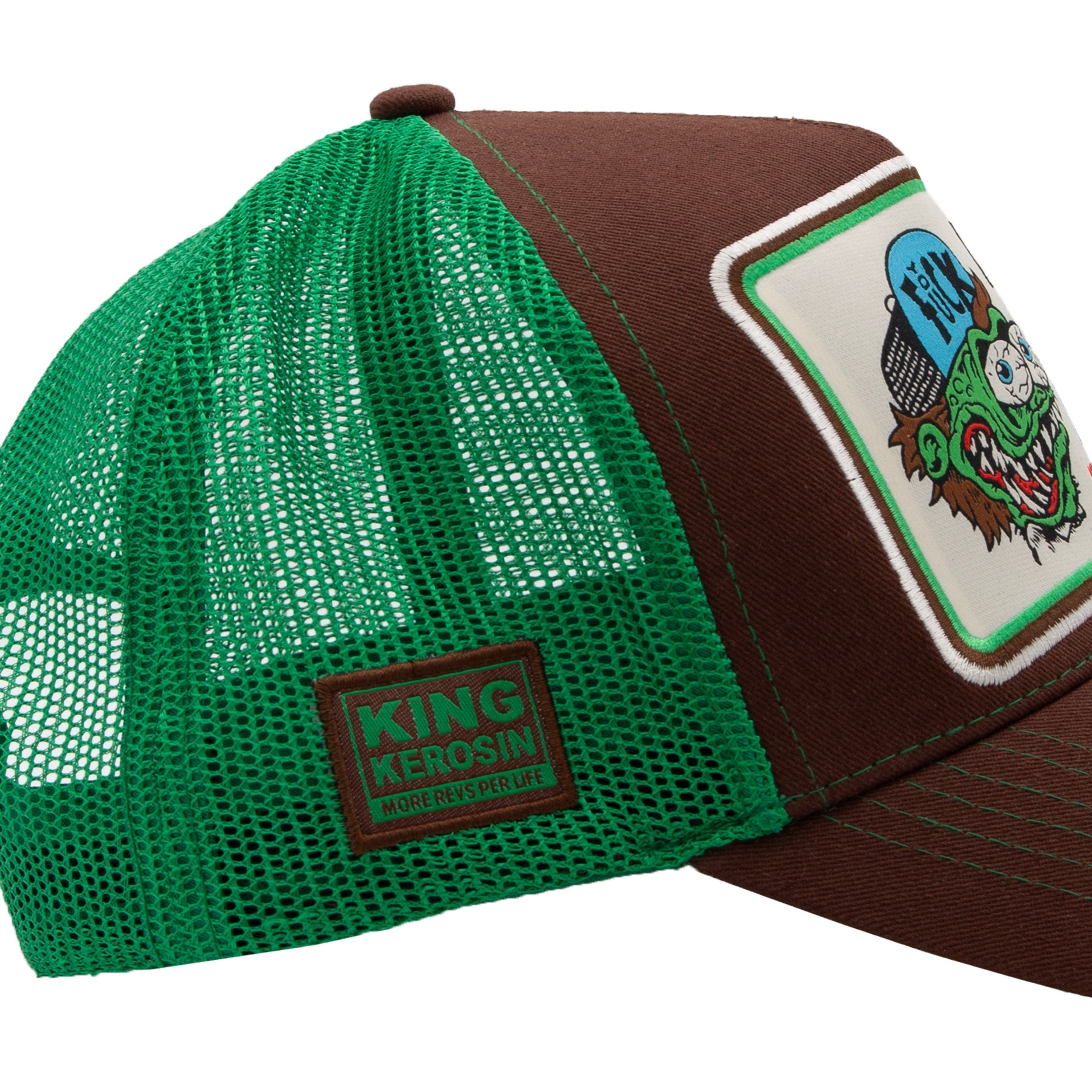 Trucker Cap 'Asphalt Rowdy' in Braun Trucker Cap von King Kerosin