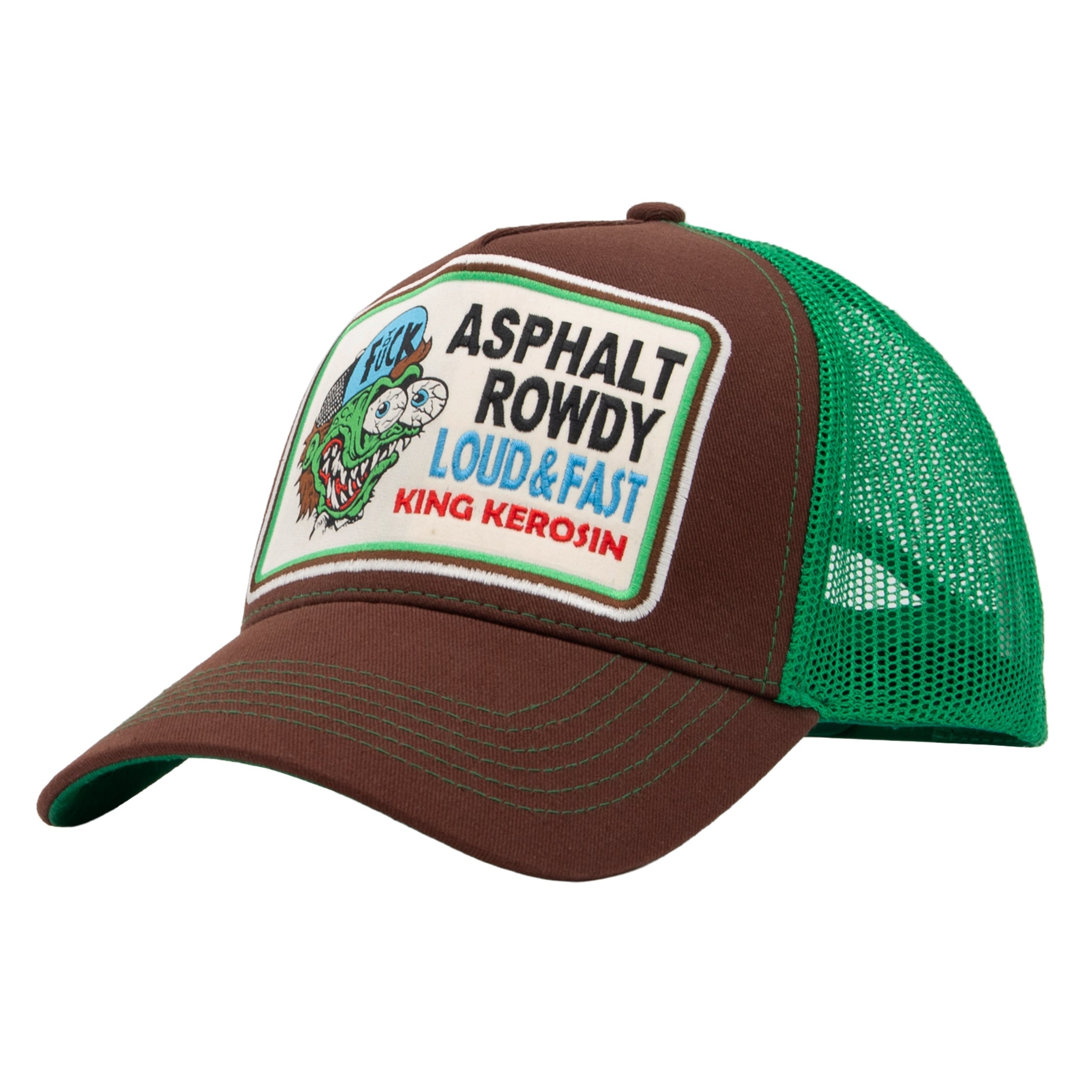Trucker Cap 'Asphalt Rowdy' in Braun Trucker Cap von King Kerosin