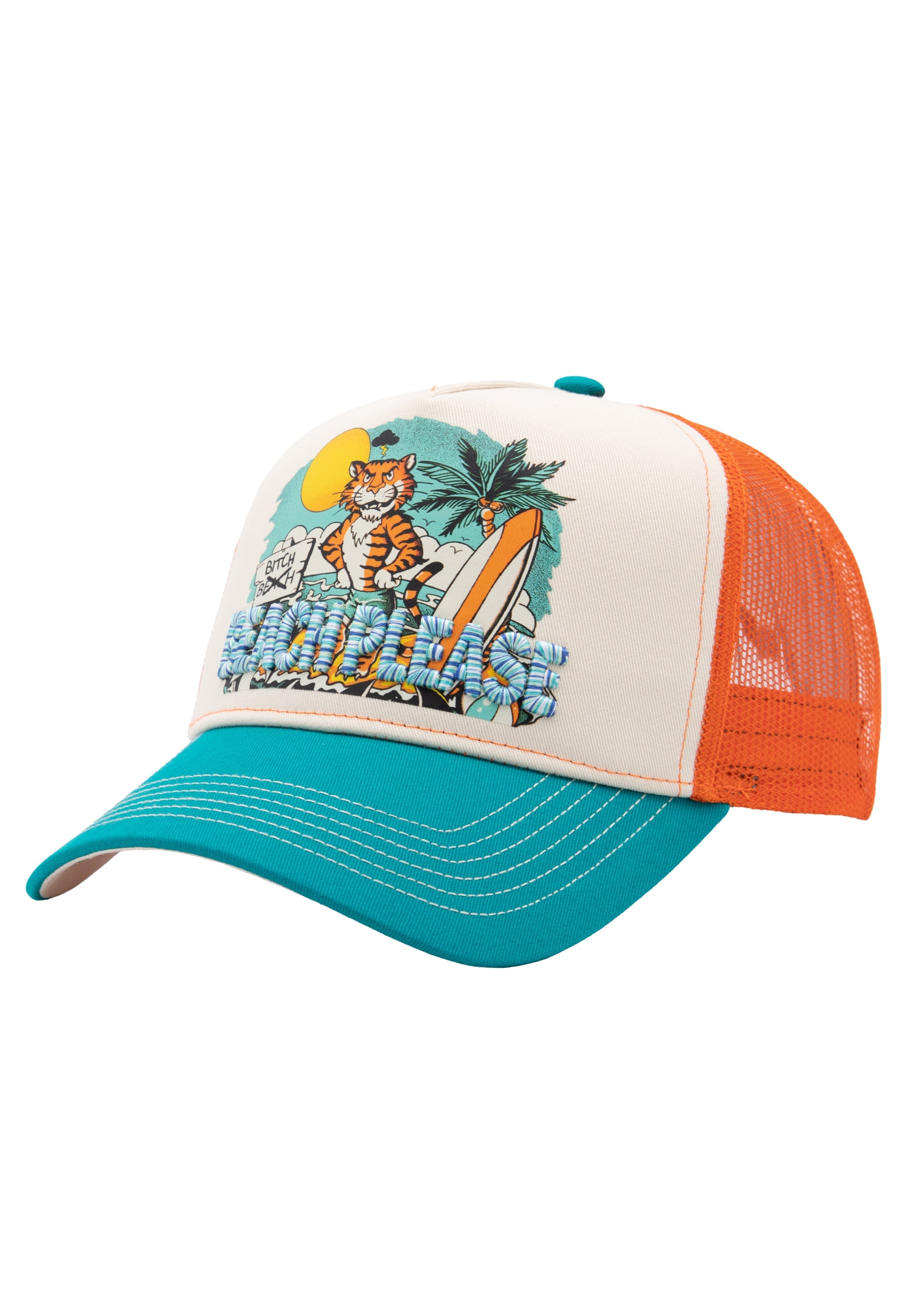 Trucker Cap 'Beach Please' in Mehrfarbig Trucker Cap von King Kerosin