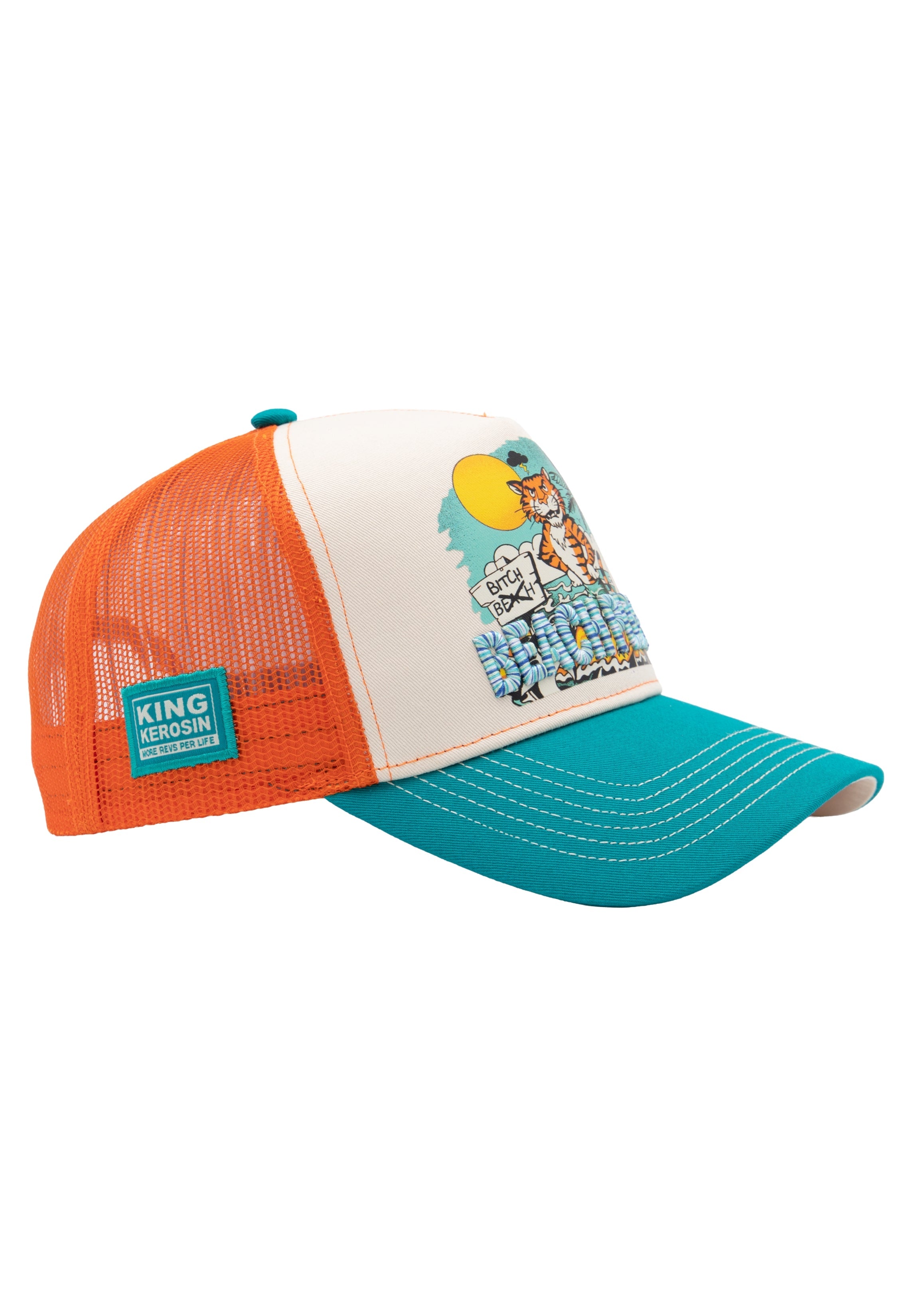 Trucker Cap 'Beach Please' in Mehrfarbig Trucker Cap von King Kerosin