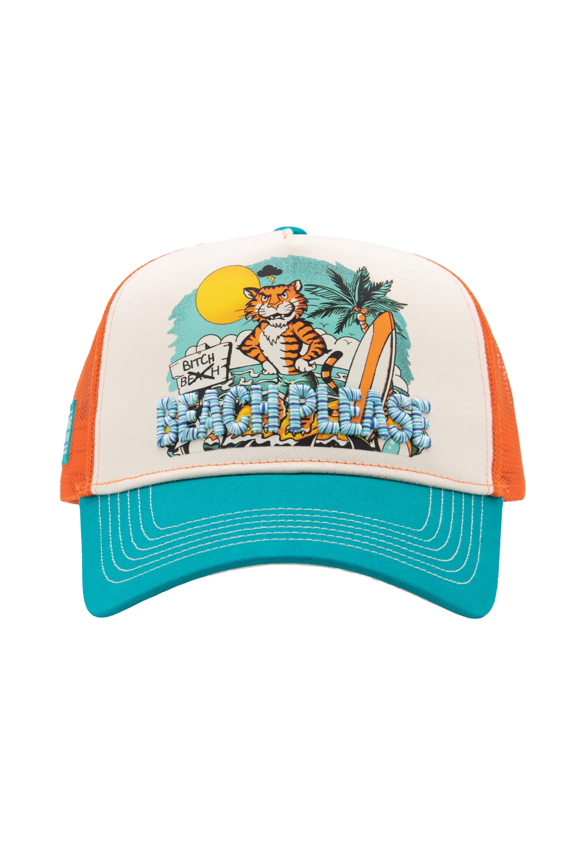 Trucker Cap 'Beach Please' in Mehrfarbig Trucker Cap von King Kerosin