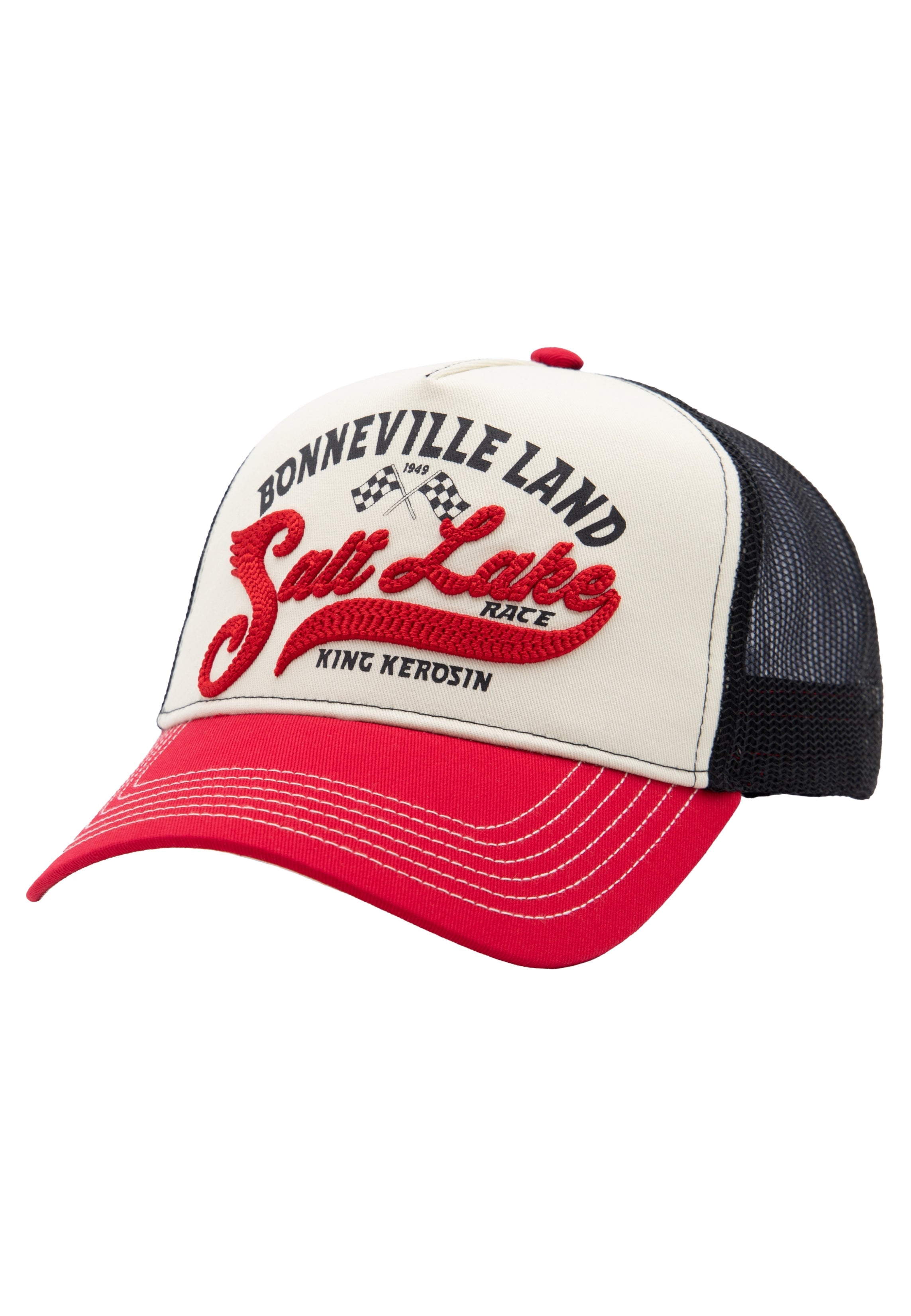 Trucker Cap 'Bonneville Land Salt Lake' in Rot Trucker Cap von King Kerosin