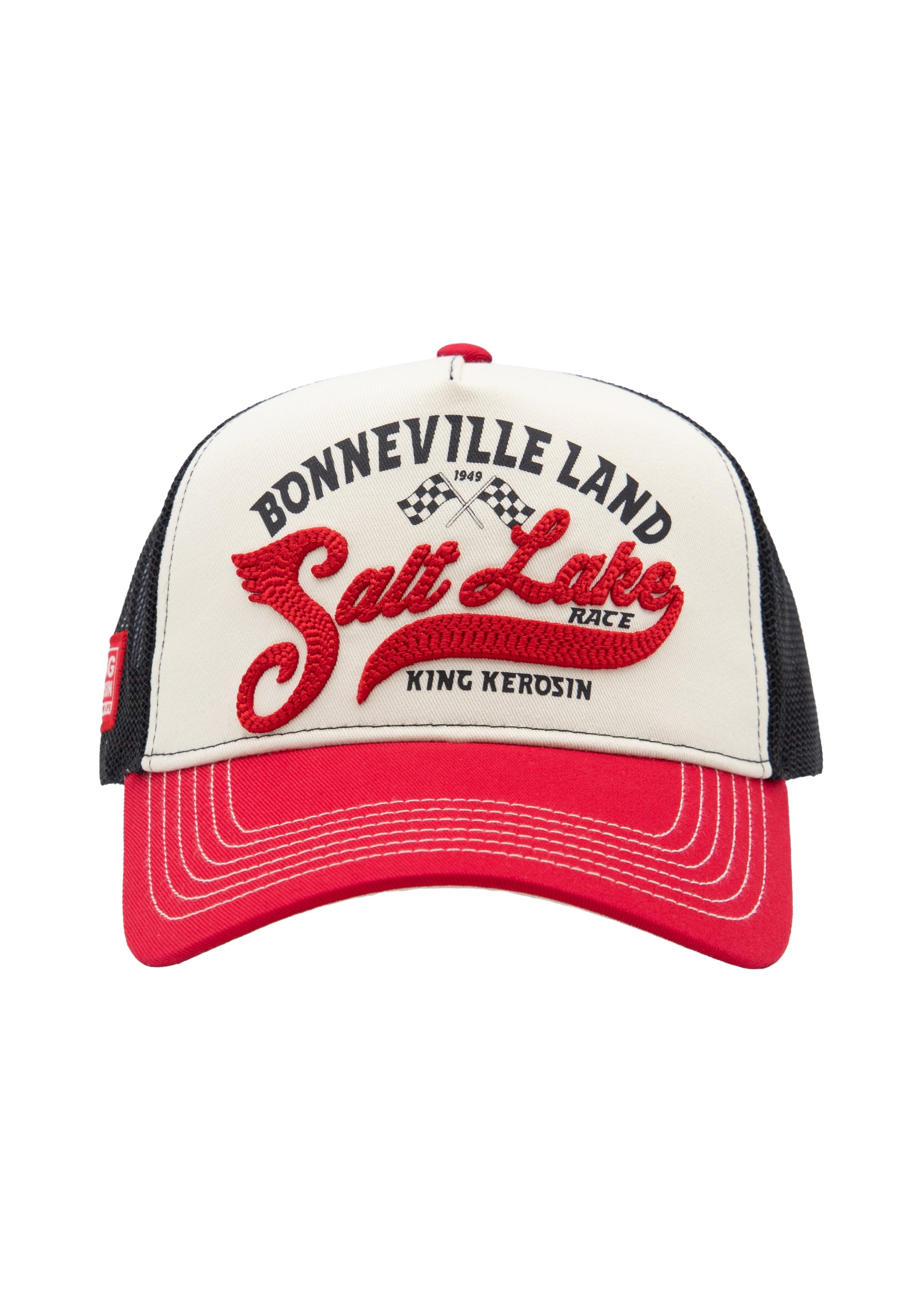 Trucker Cap 'Bonneville Land Salt Lake' in Rot Trucker Cap von King Kerosin