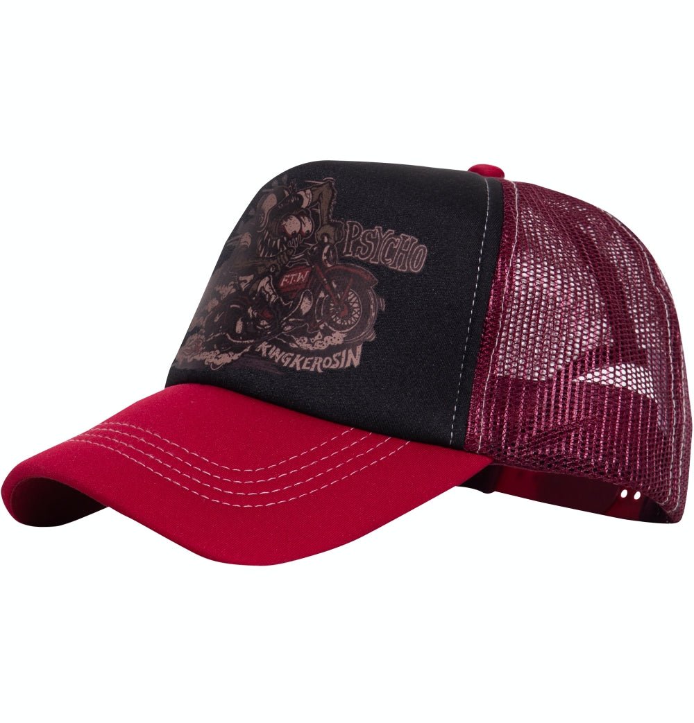 Trucker Cap Classic mit wattierter Front und Motiv - Print «Moto Psycho» Trucker Cap von King Kerosin
