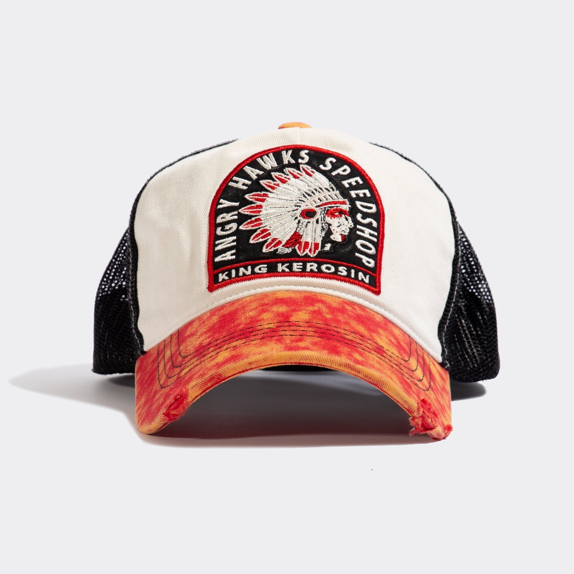 Trucker Cap im Used - Look «Angry Hawks Speedshop» Trucker Cap von King Kerosin