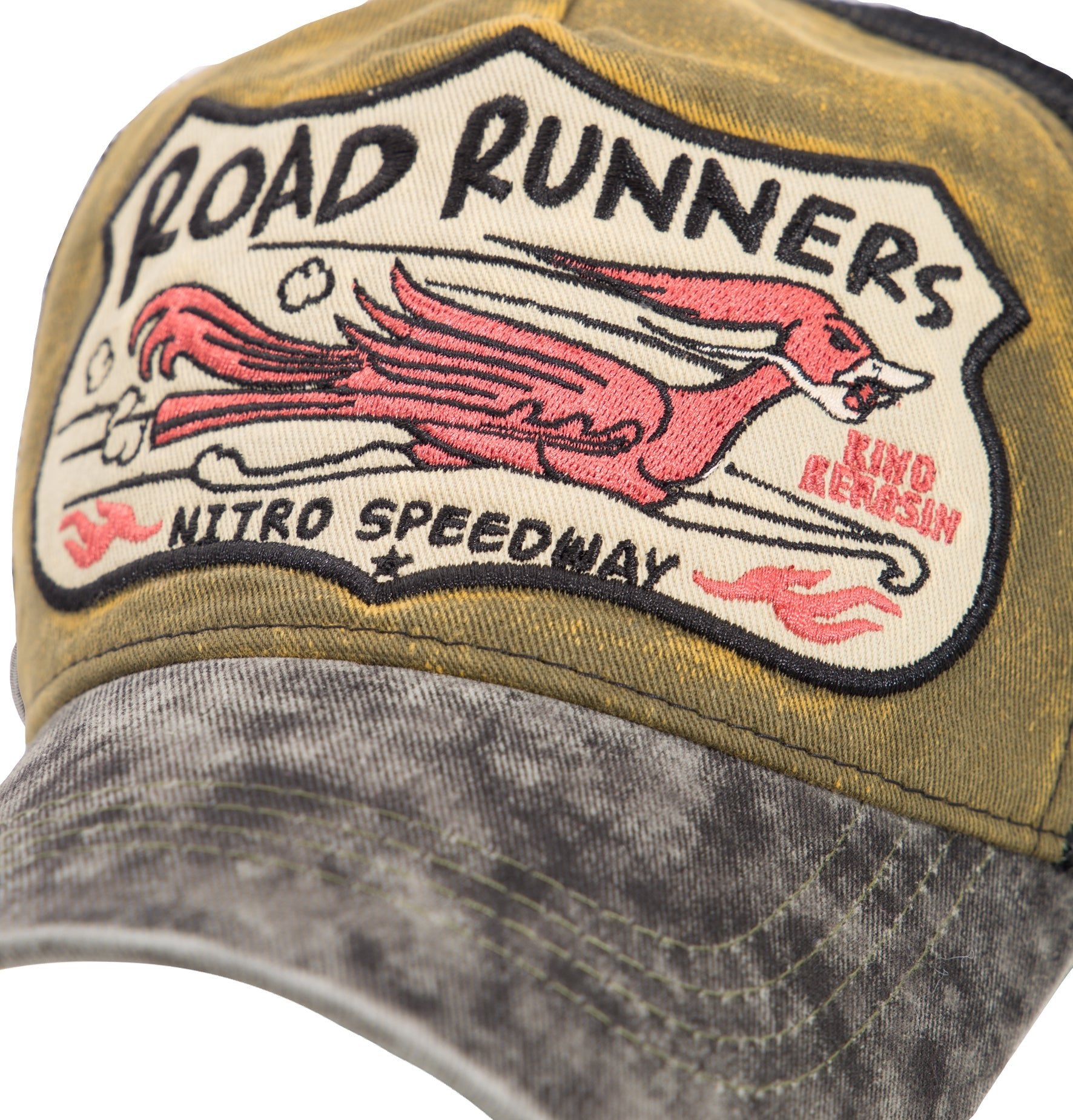 Trucker Cap im Used Look mit seitlichem Patch»Road Runners «Road Runners» Trucker Cap von King Kerosin
