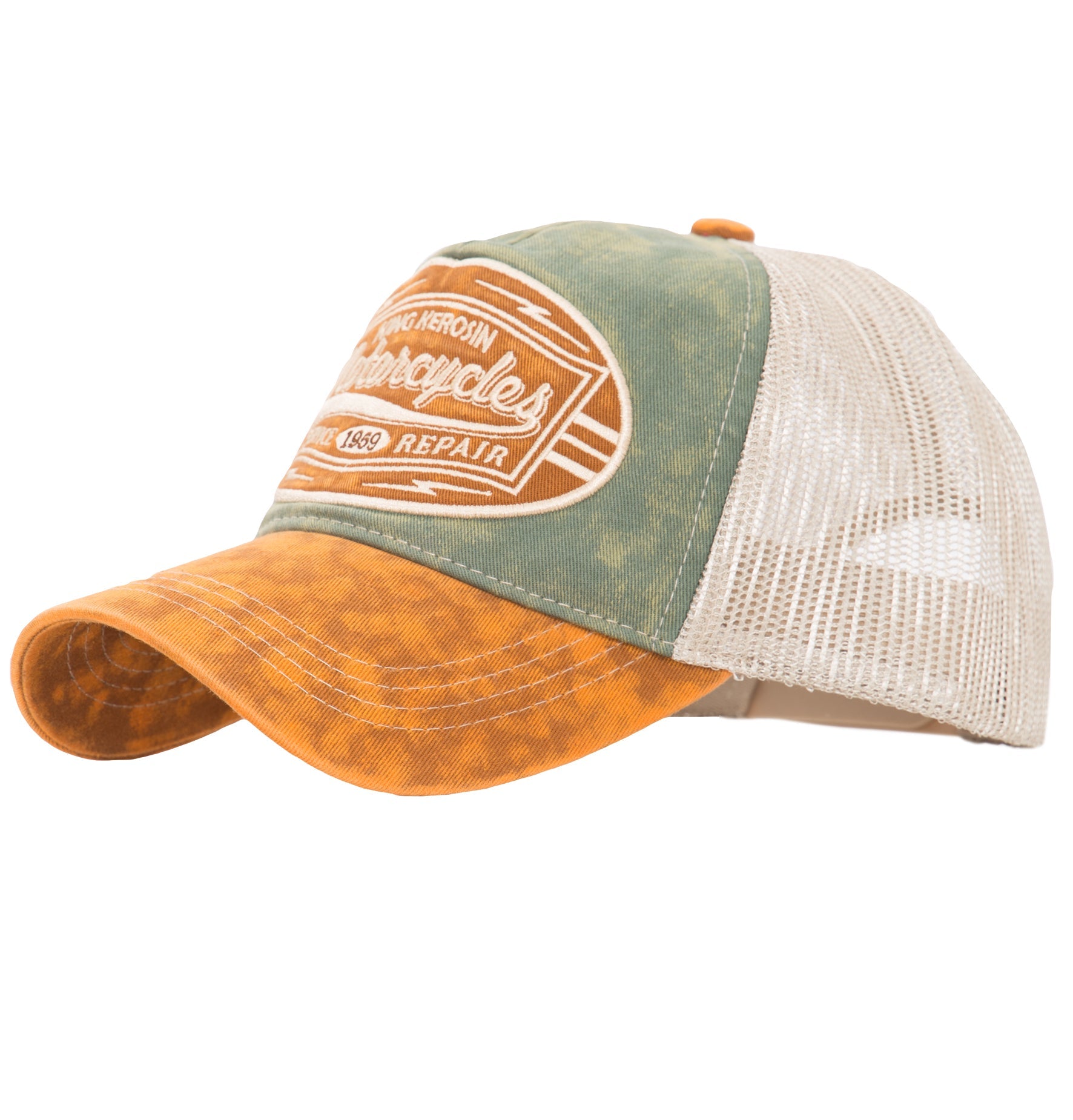 King Kerosin - Trucker Cap im Vintage Look mit seitlichem Patch»Motorcycles «Motorcycles»