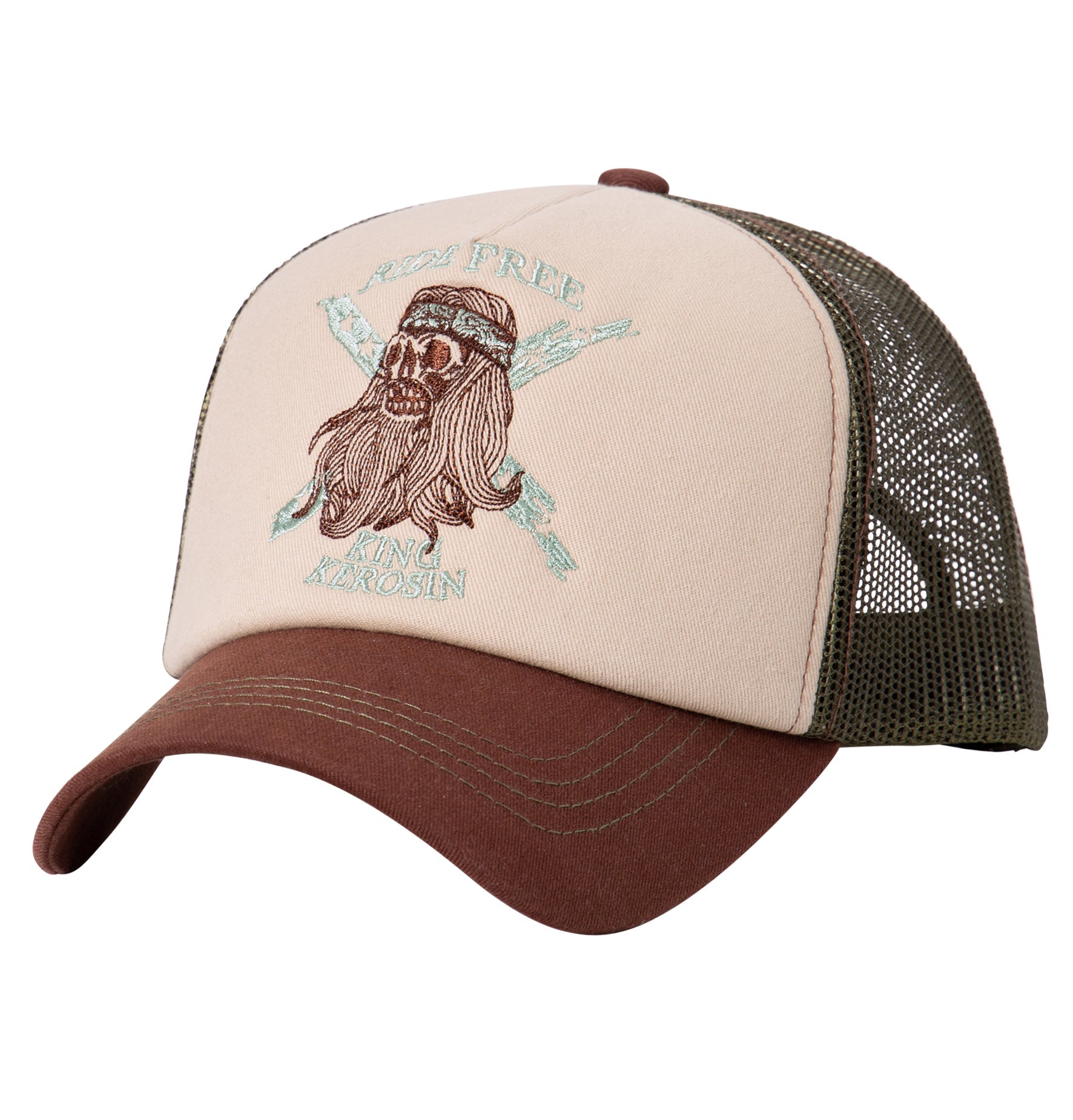 Trucker Cap in Colour - Blocking Optik «Ride Free» Trucker Cap von King Kerosin