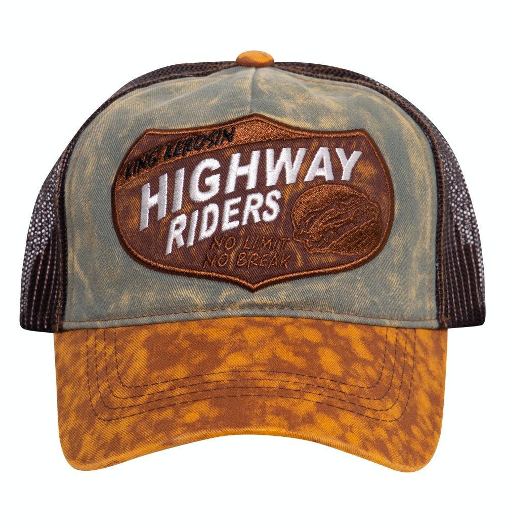 Trucker Cap mit authentischem Enzymwash «Highway Riders» Trucker Cap von King Kerosin