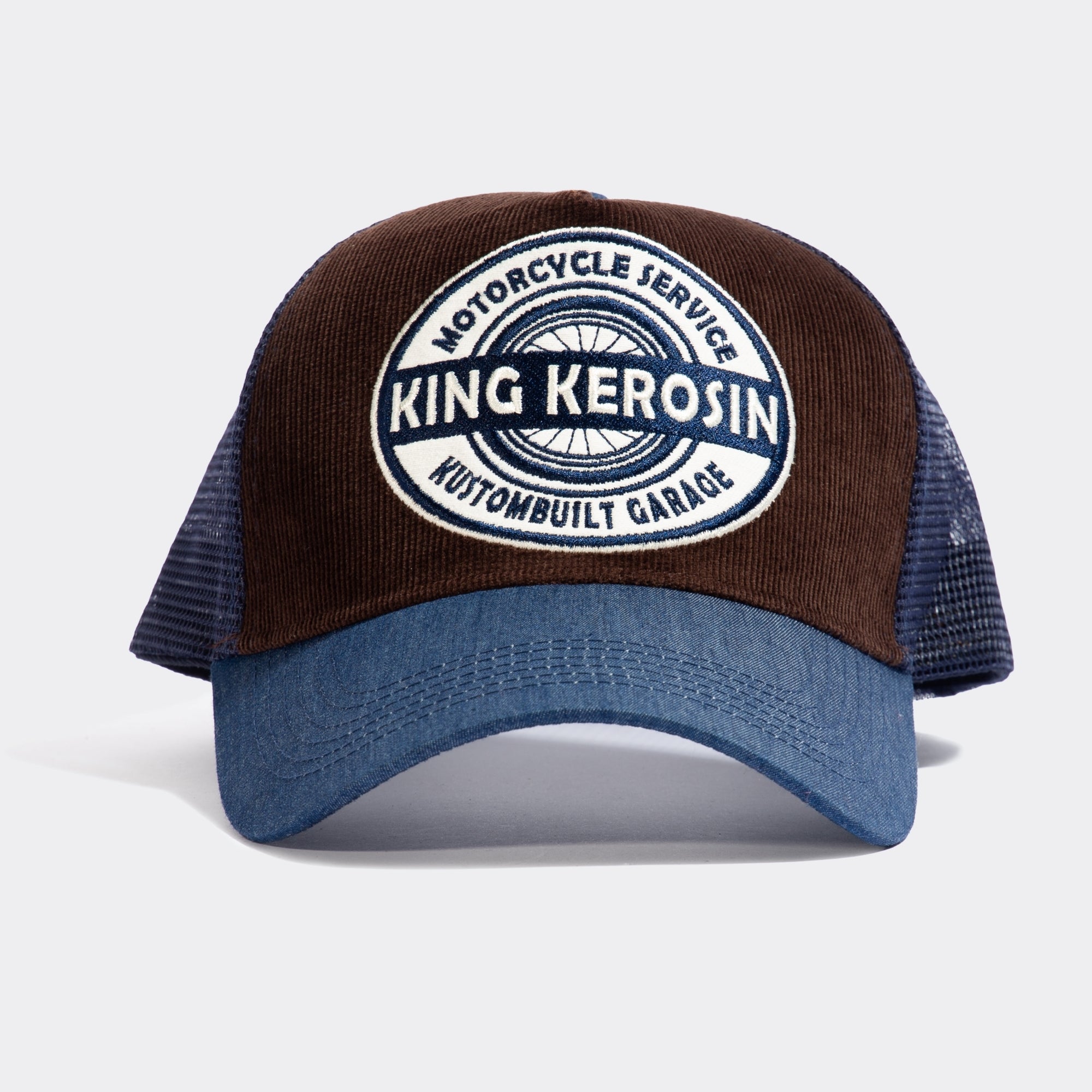 Trucker Cap mit Cord - Front «Motorcycle Service» Trucker Cap von King Kerosin