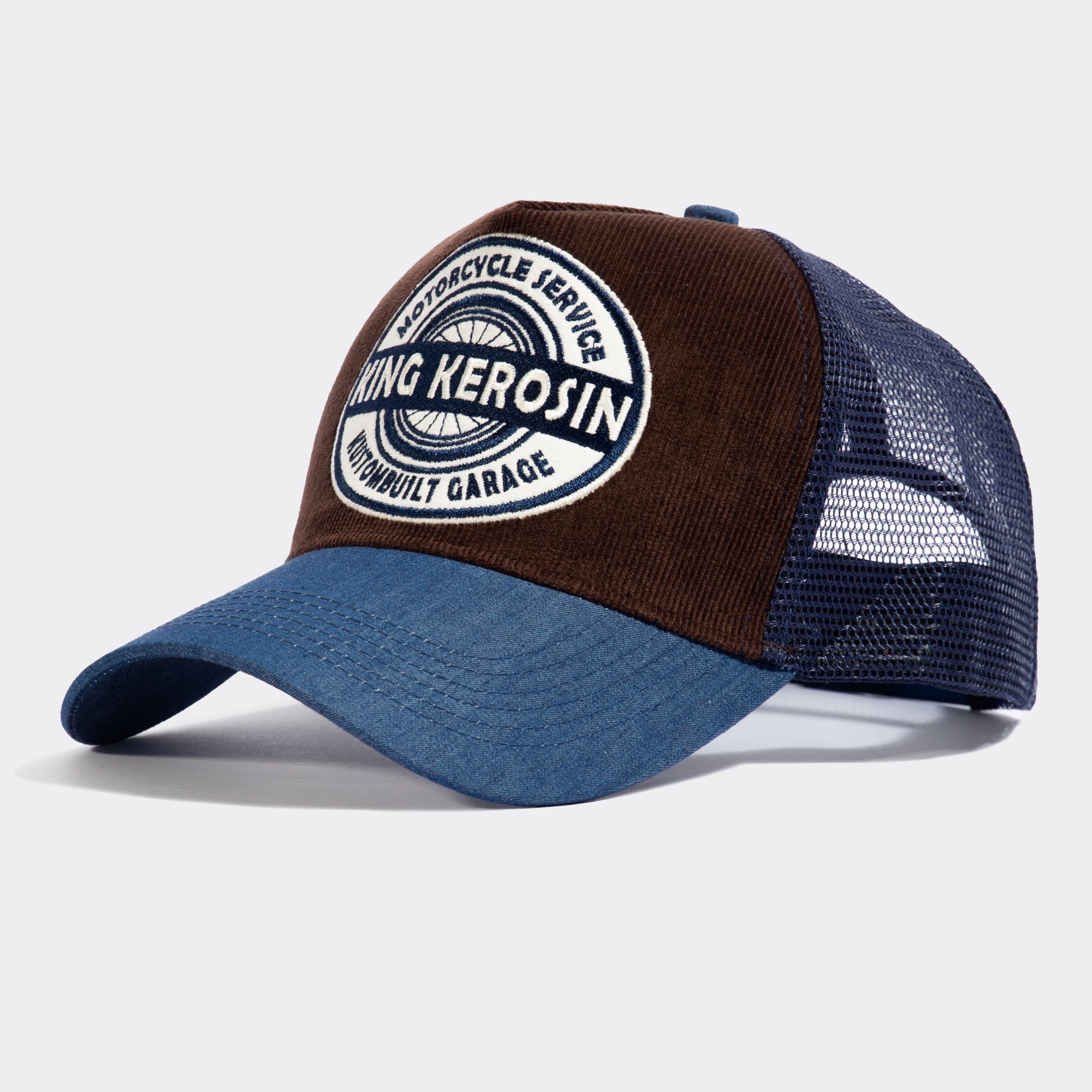 Trucker Cap mit Cord - Front «Motorcycle Service» Trucker Cap von King Kerosin