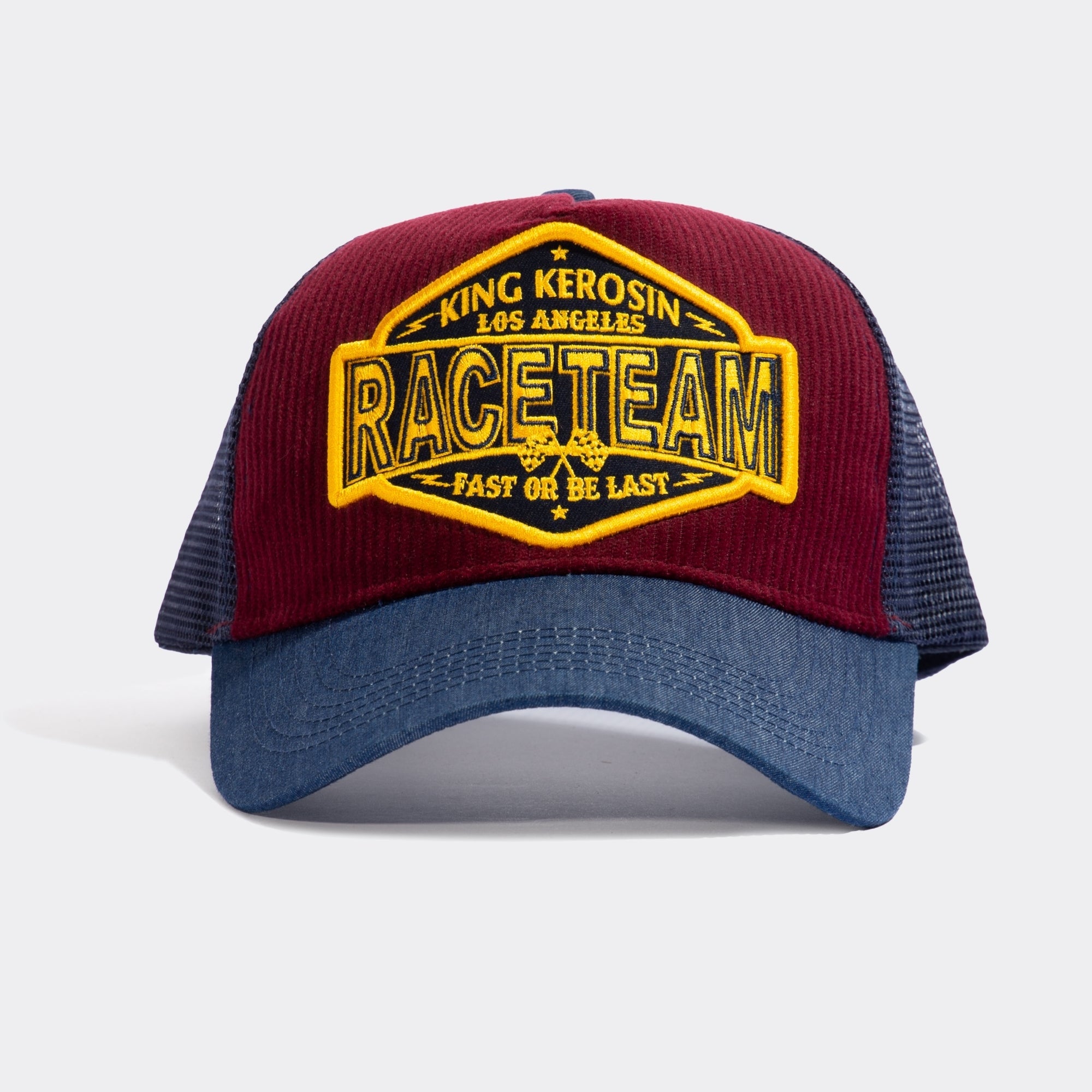 Trucker Cap mit Cord - Front «Raceteam» Trucker Cap von King Kerosin