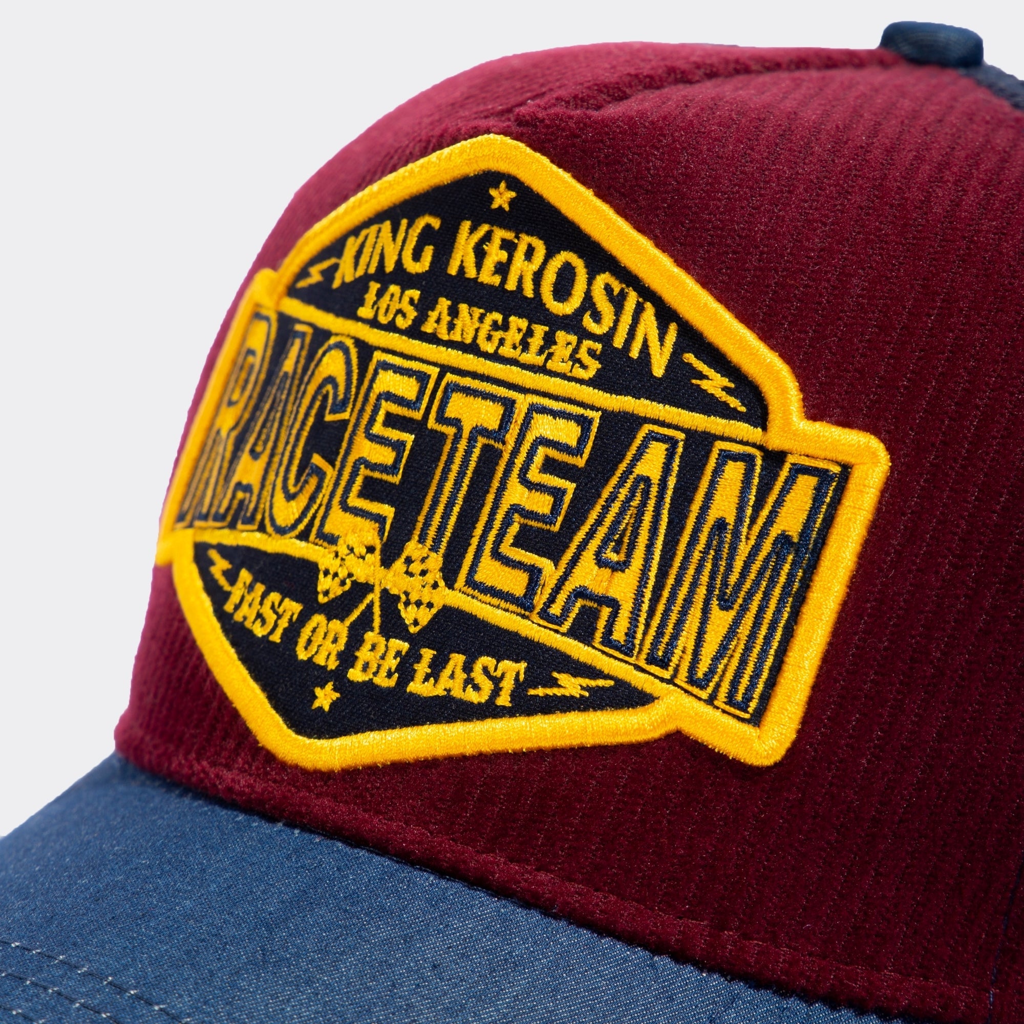 Trucker Cap mit Cord - Front «Raceteam» Trucker Cap von King Kerosin
