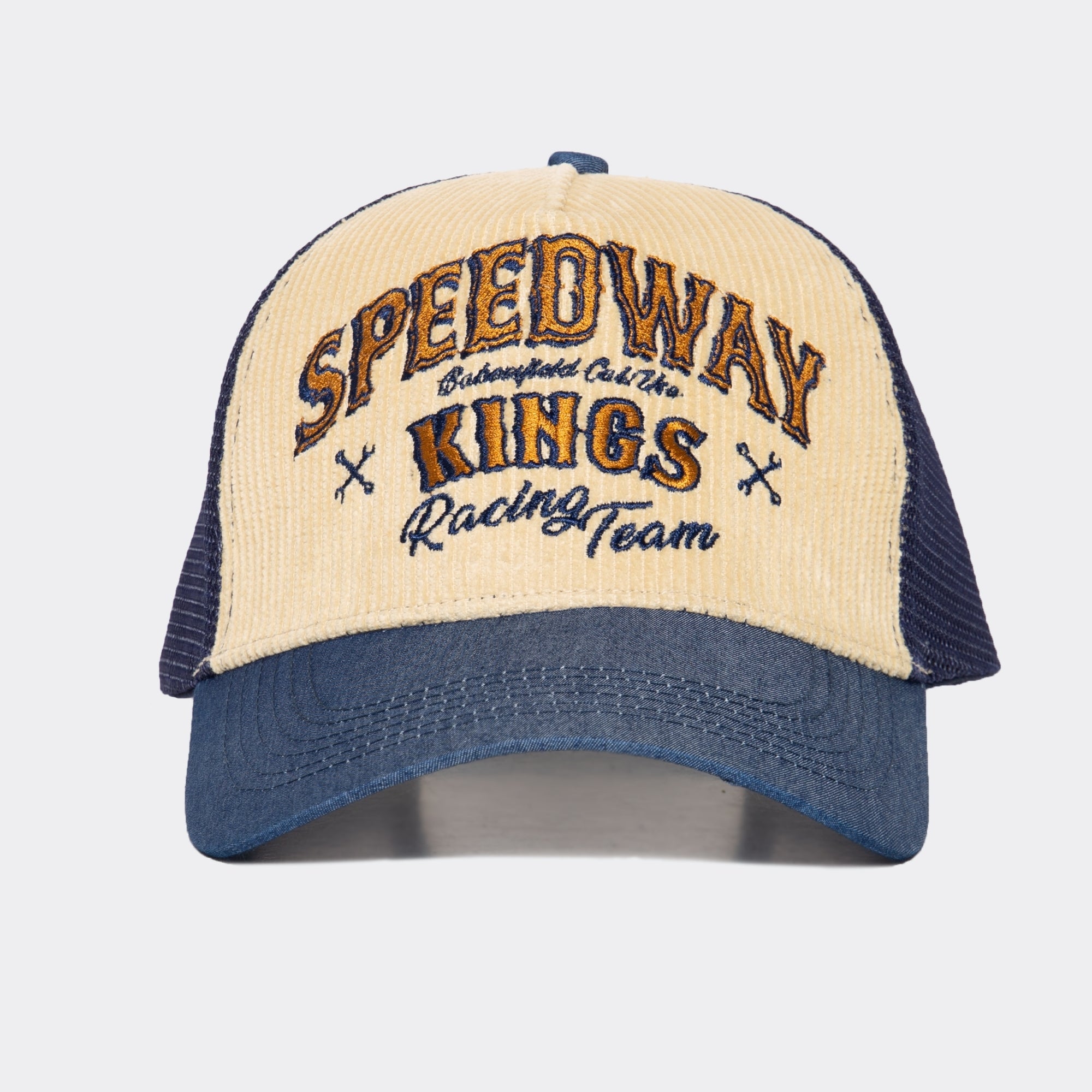 Trucker Cap mit Cord - Front «Speedway Kings» Trucker Cap von King Kerosin