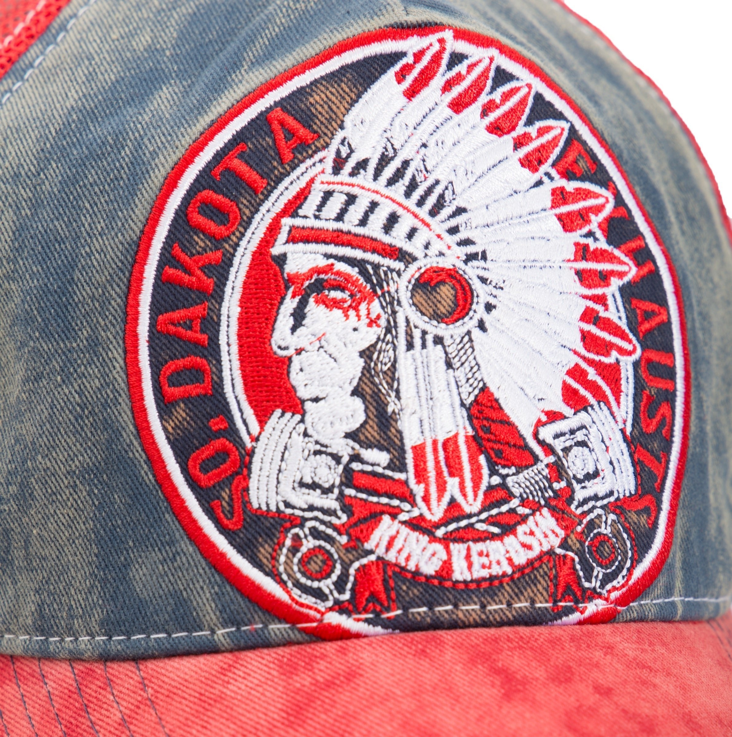 Trucker Cap mit Denim Einsatz im Used Look «True Roots» Trucker Cap von King Kerosin