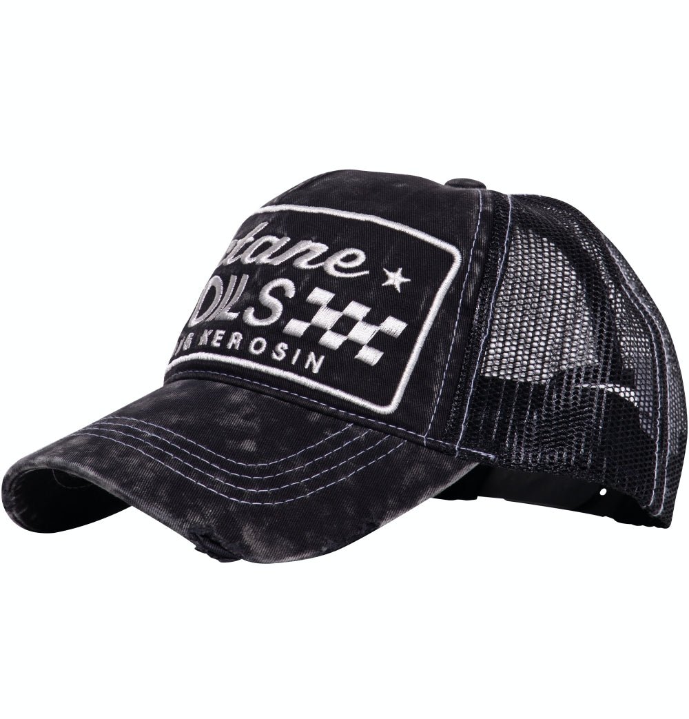 Trucker Cap mit Enzymwash - Effekt und Stickerei «Octane Oils» Trucker Cap von King Kerosin