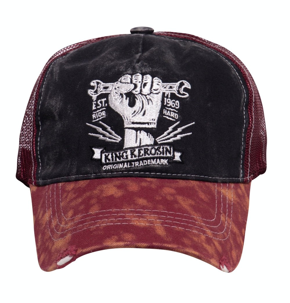 Trucker Cap mit Enzymwash - Effekt und Stickerei «Orig. Trade» Trucker Cap von King Kerosin