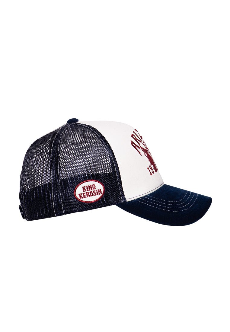 Trucker Cap mit Front - Stickerei und Schirm in Samt - Optik «Arizona» Trucker Cap von King Kerosin