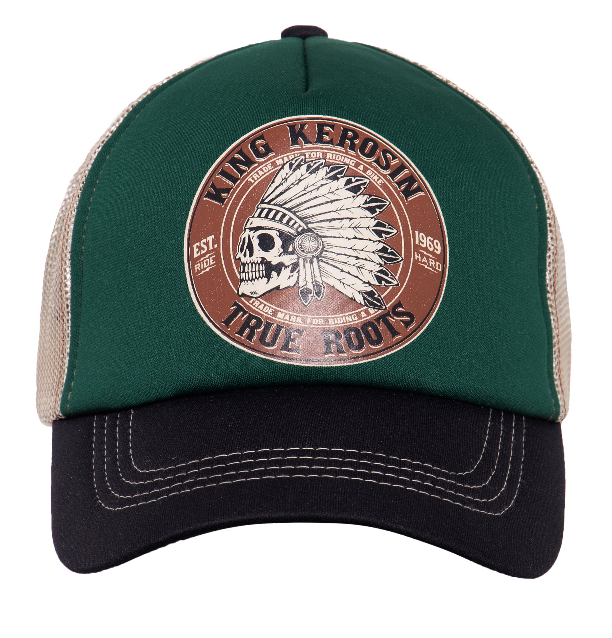 Trucker Cap mit Mesheinsatz und Print «True Roots» Trucker Cap von King Kerosin
