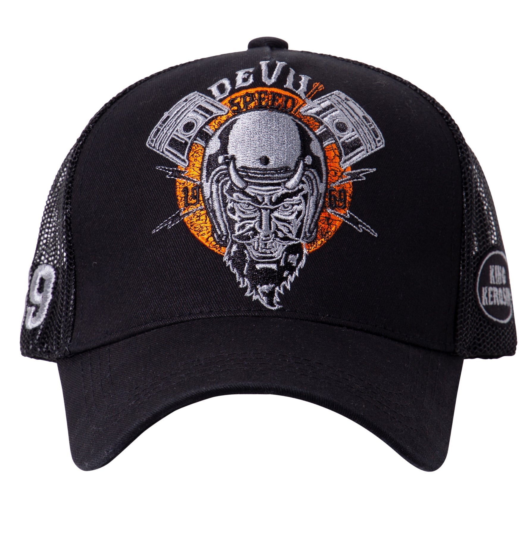 Trucker Cap mit rebellischer Front - Stickerei «Devil Speed» Trucker Cap von King Kerosin