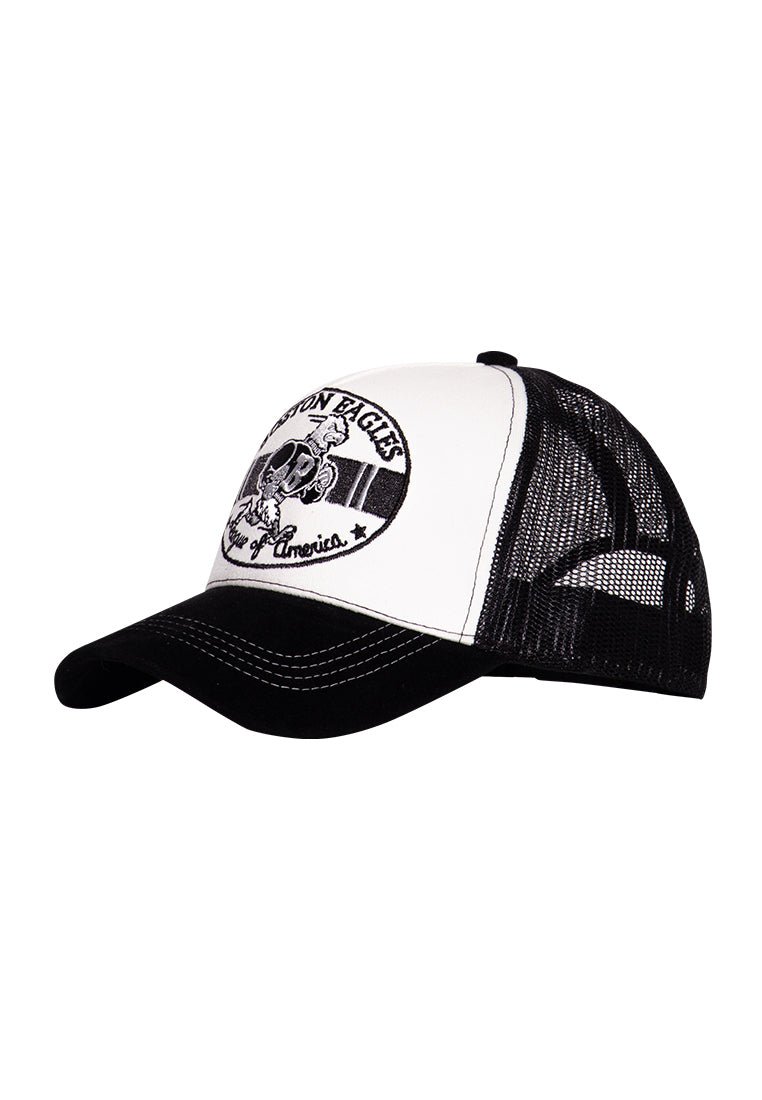 Trucker Cap mit Schirm in Samt - Optik und Stickereien «Boston Eagles» Trucker Cap von King Kerosin