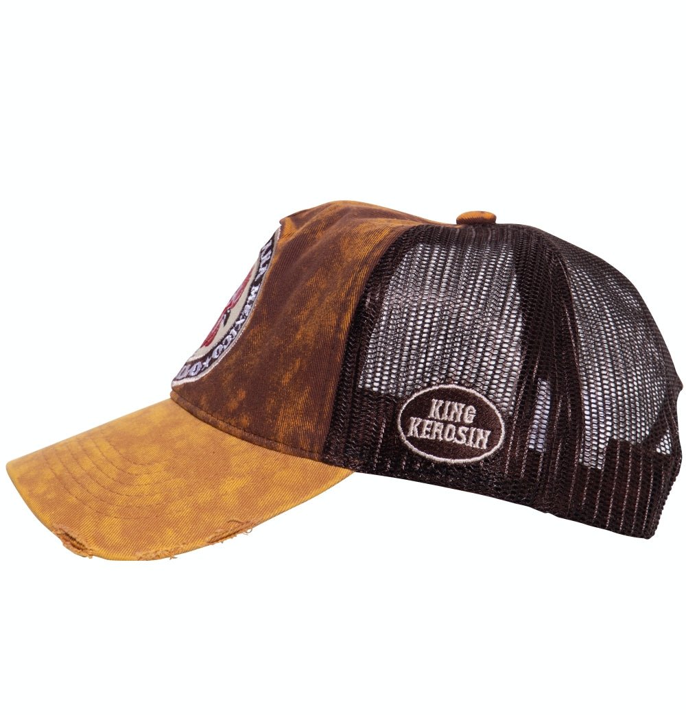 Trucker Cap mit Stickerei und Enzymwash - Effekt «El Gallo» Trucker Cap von King Kerosin